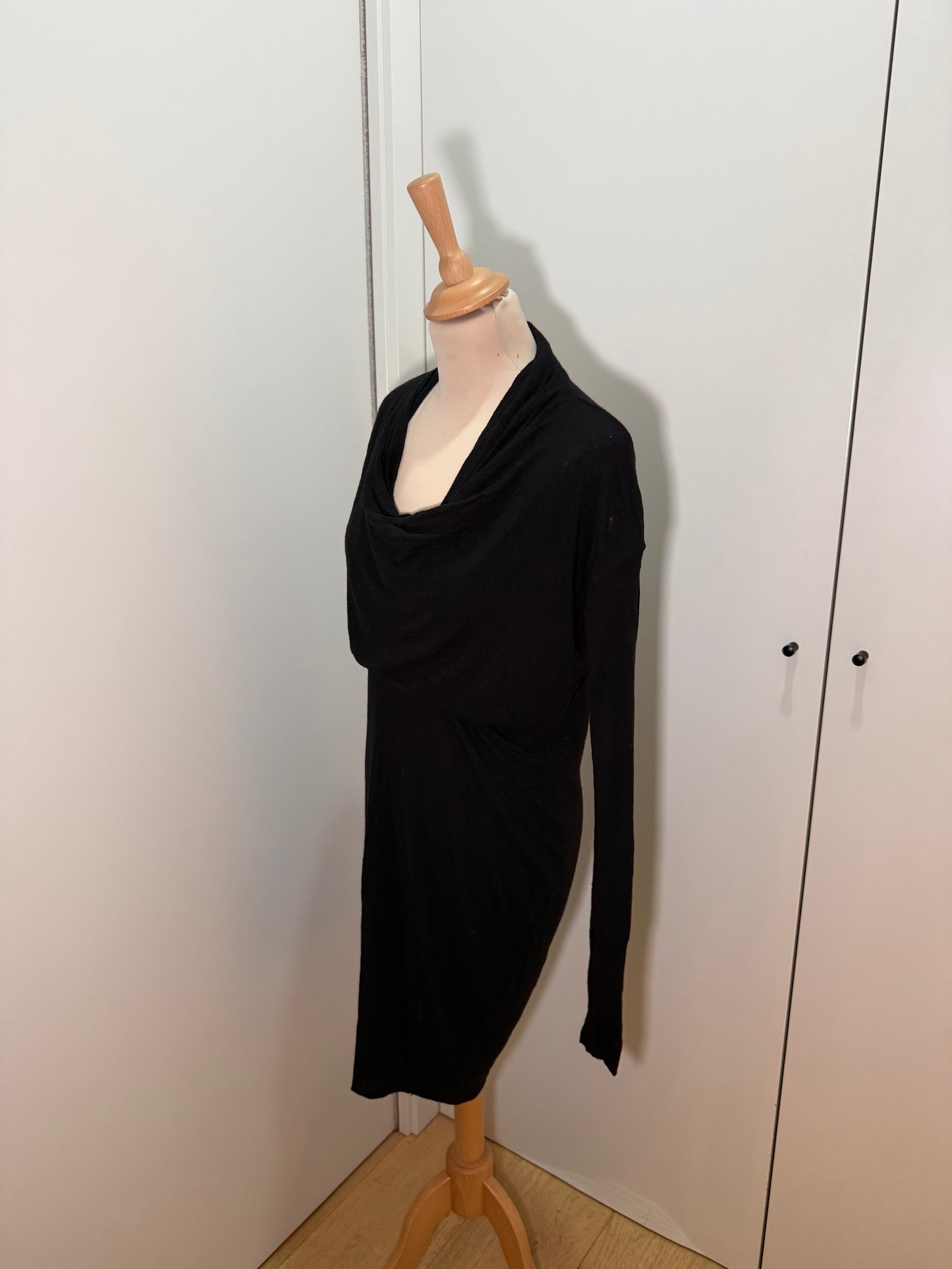 Black Draped Long Sleeve Dress ROQUE (Pre-Owned)