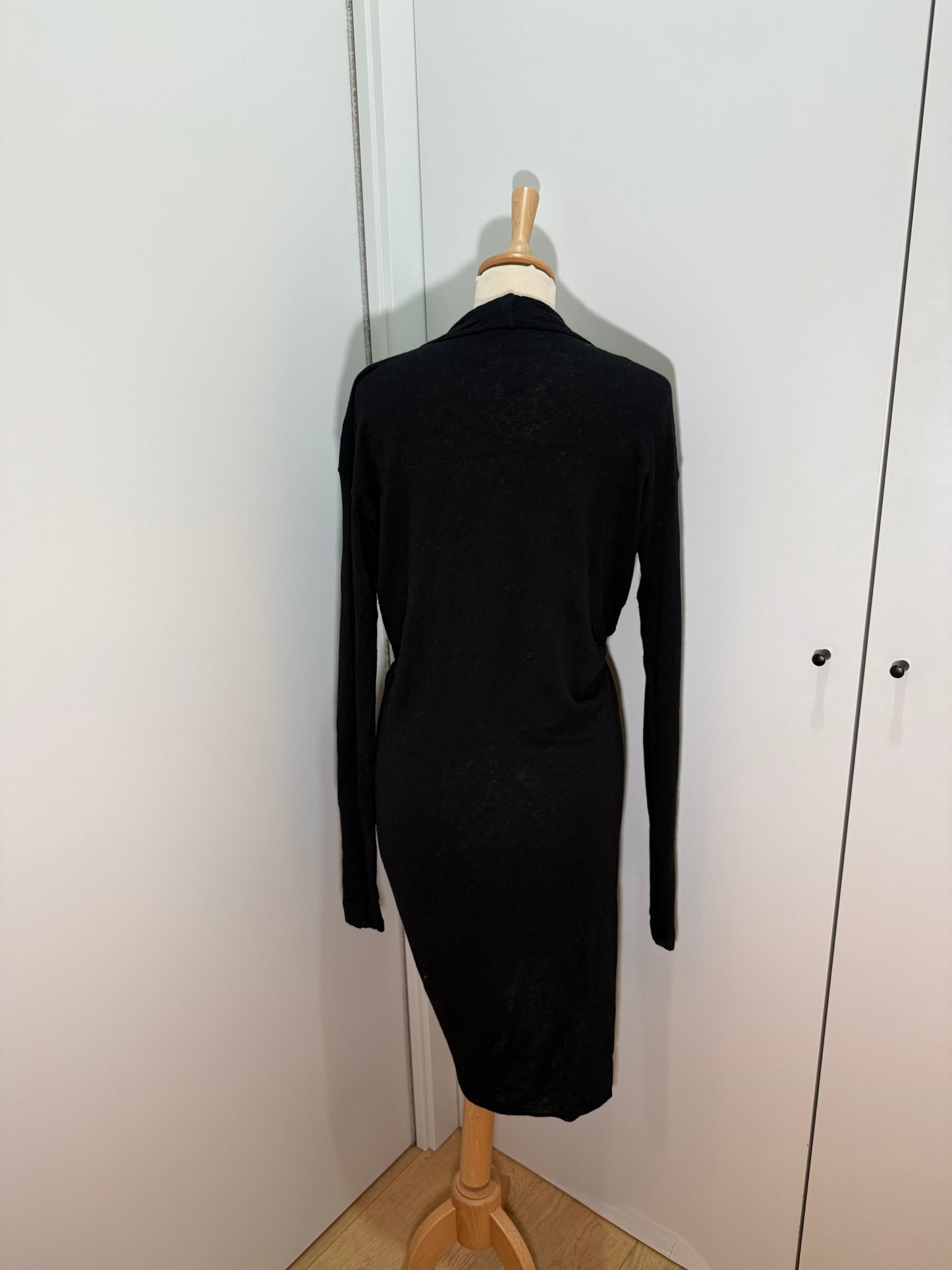 Black Draped Long Sleeve Dress ROQUE (Pre-Owned)