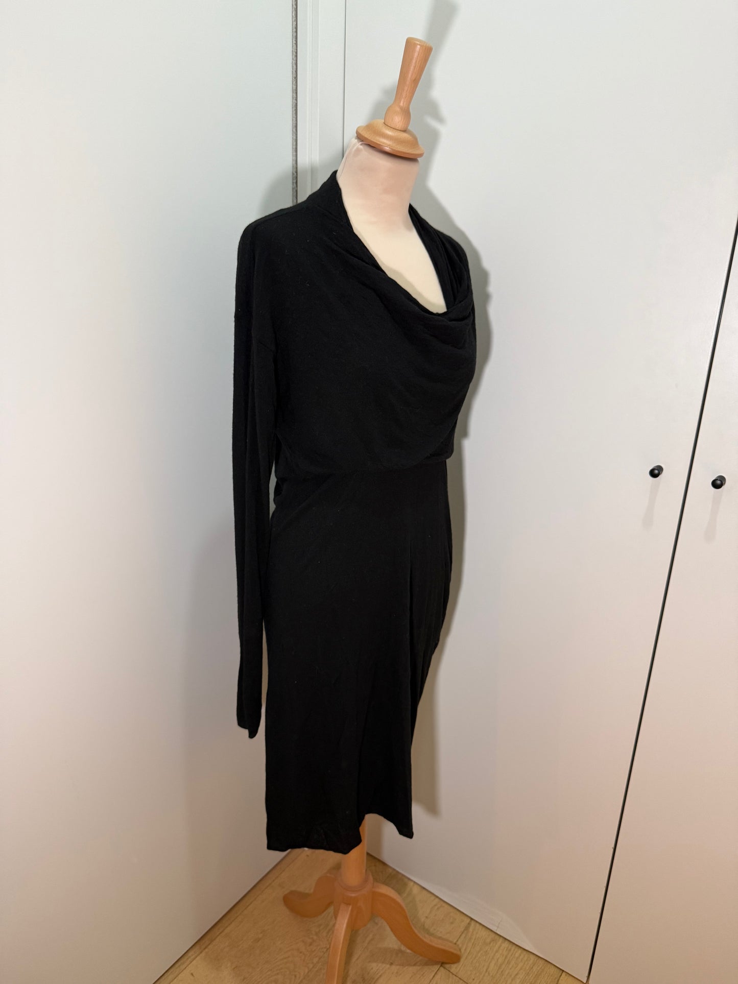 Black Draped Long Sleeve Dress ROQUE (Pre-Owned)