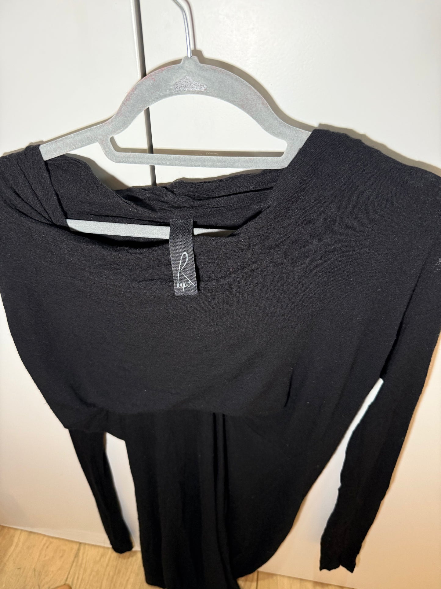 Black Draped Long Sleeve Dress ROQUE (Pre-Owned)