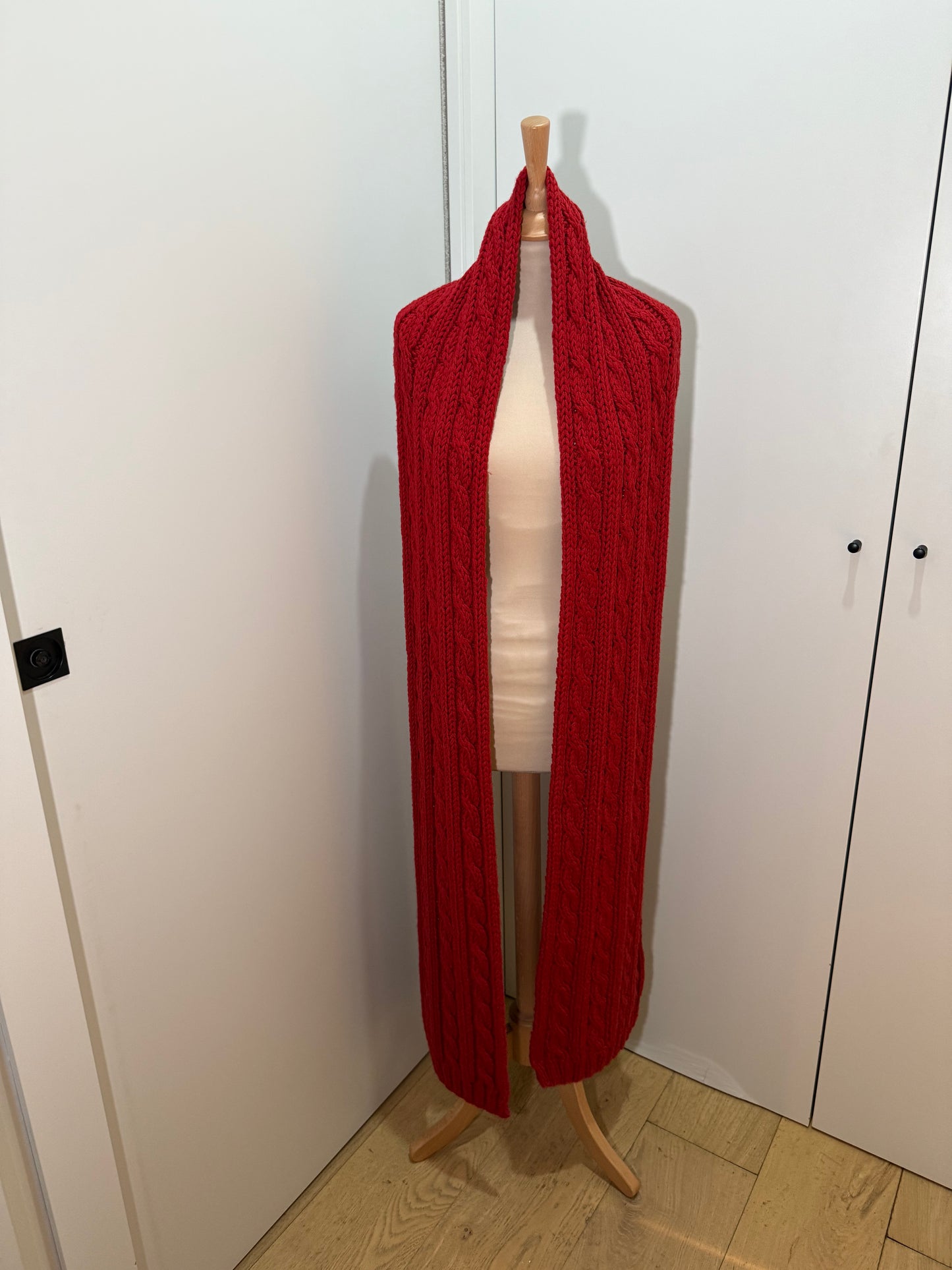Red Cable-Knit Scarf PRADA (Pre-Owned)