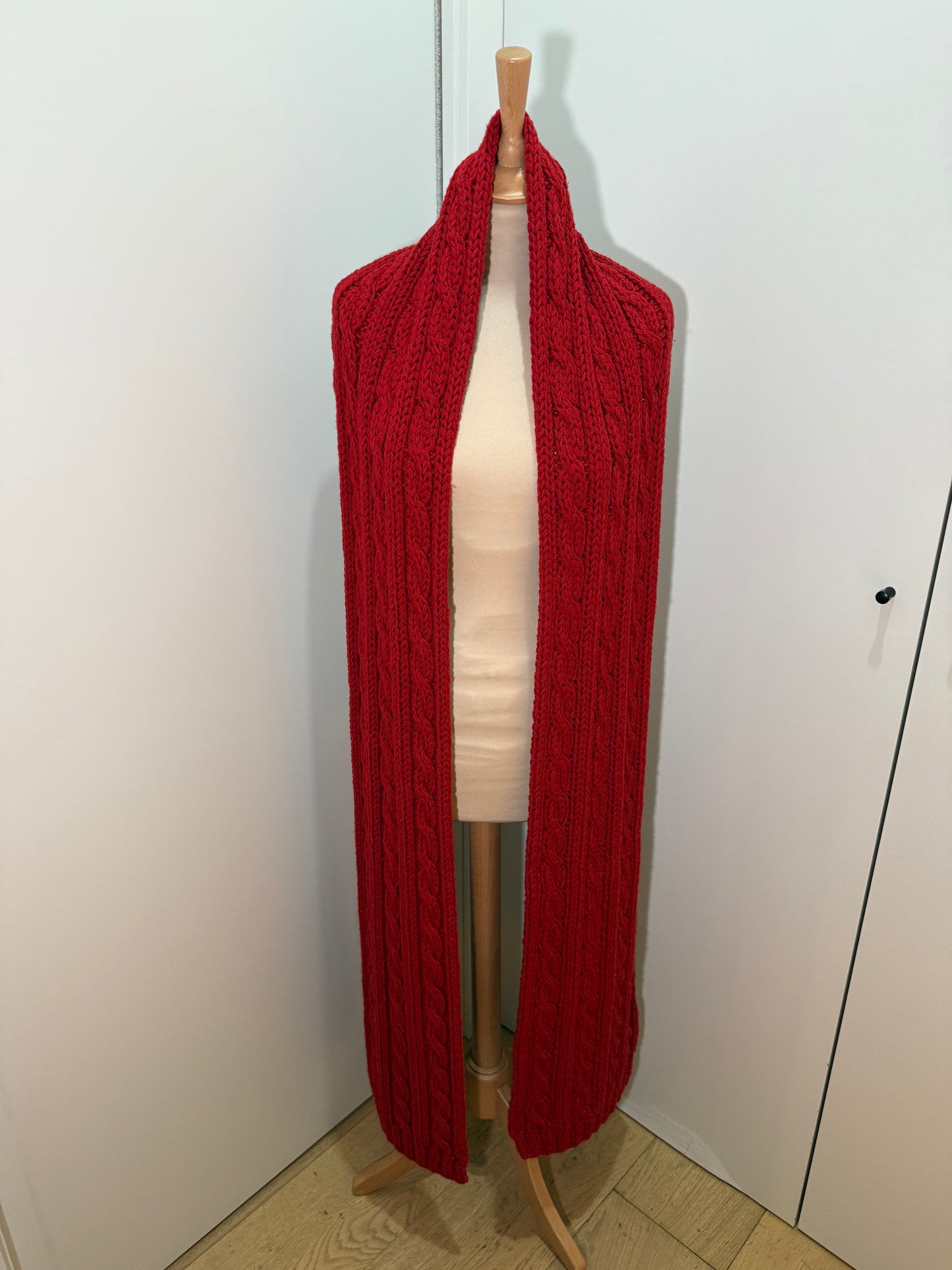 Red Cable-Knit Scarf PRADA (Pre-Owned)