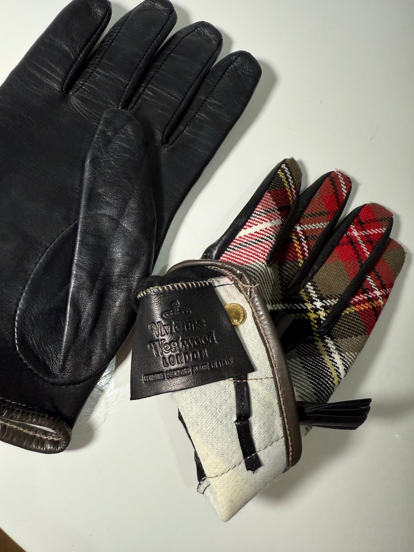 Tartan Leather Gloves Multicolor VIVIENNE WESTWOOD (Pre-Owned)