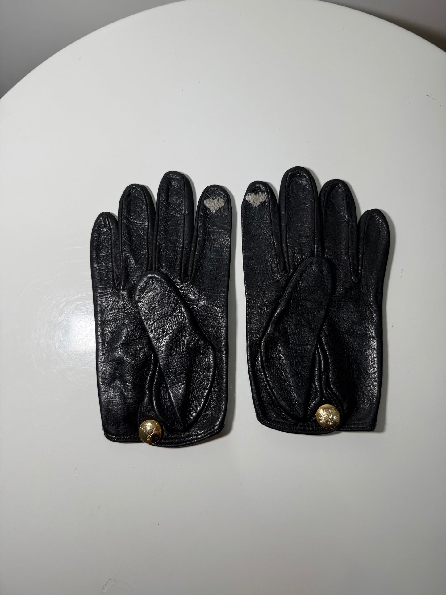 Black Leather Gloves VIVIENNE WESTWOOD (Pre-Owned)