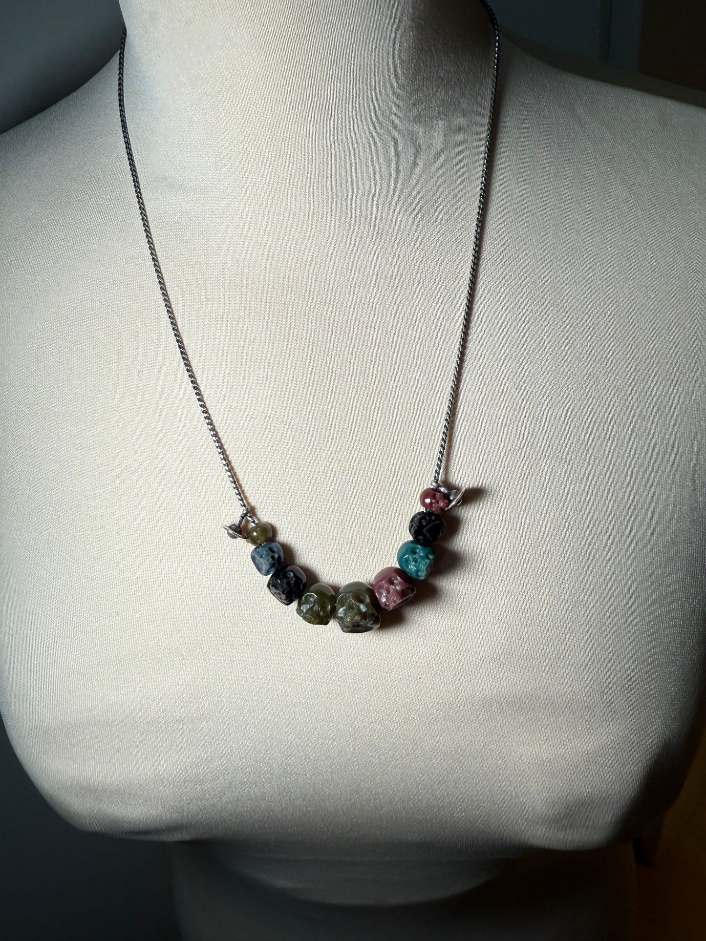 Skull Beaded Necklace Silver Tone VIVIENNE WESTWOOD (Pre-Owned)