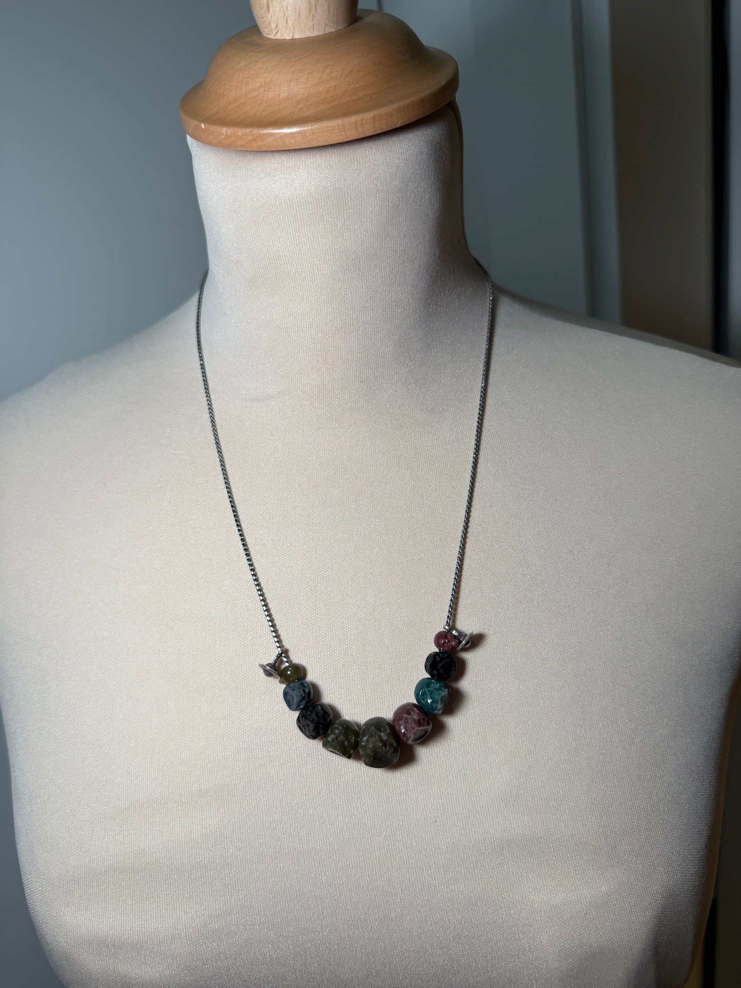 Skull Beaded Necklace Silver Tone VIVIENNE WESTWOOD (Pre-Owned)