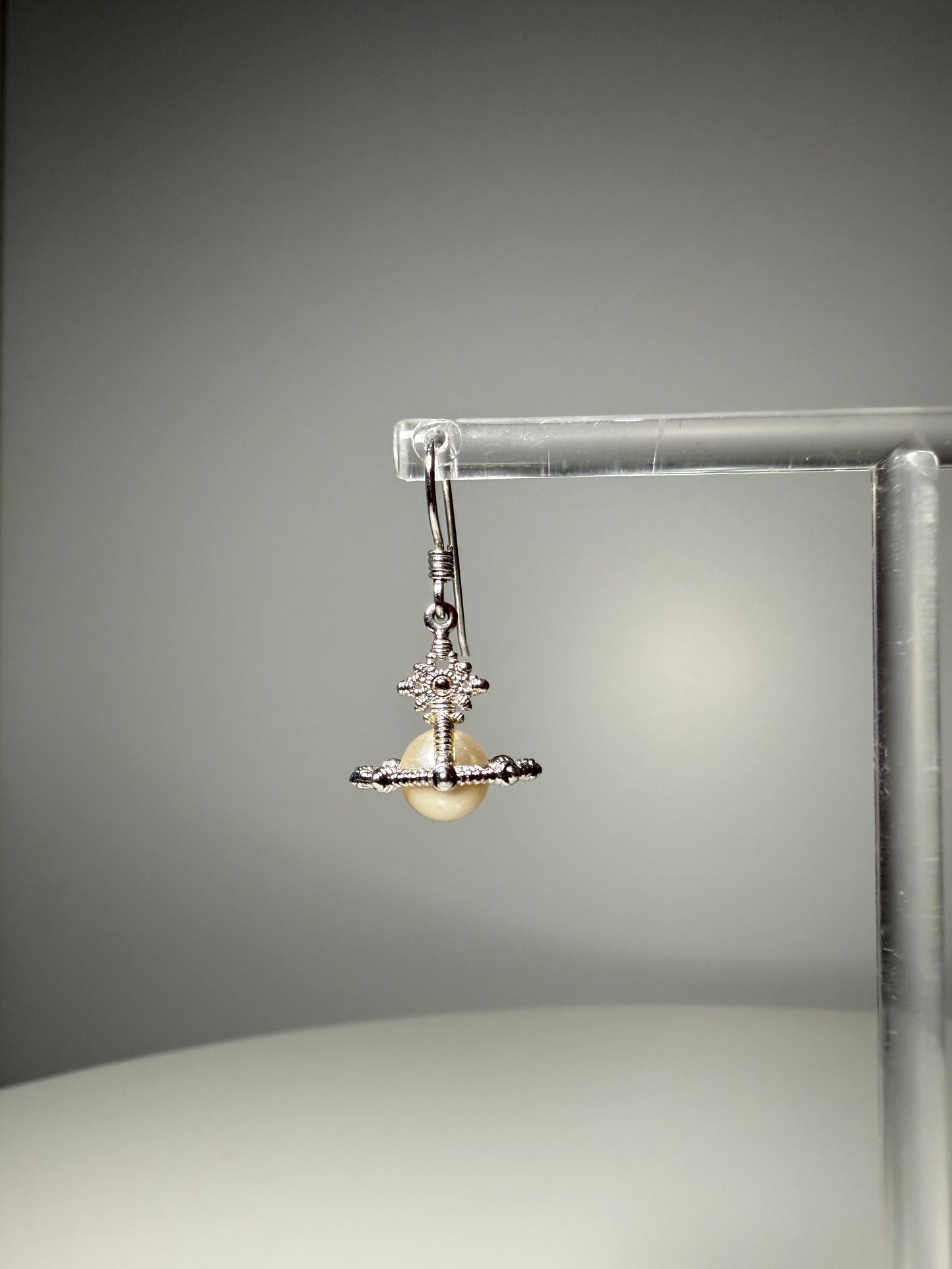 Pearl Saturn Drop Earrings Silver VIVIENNE WESTWOOD (Pre-Owned)