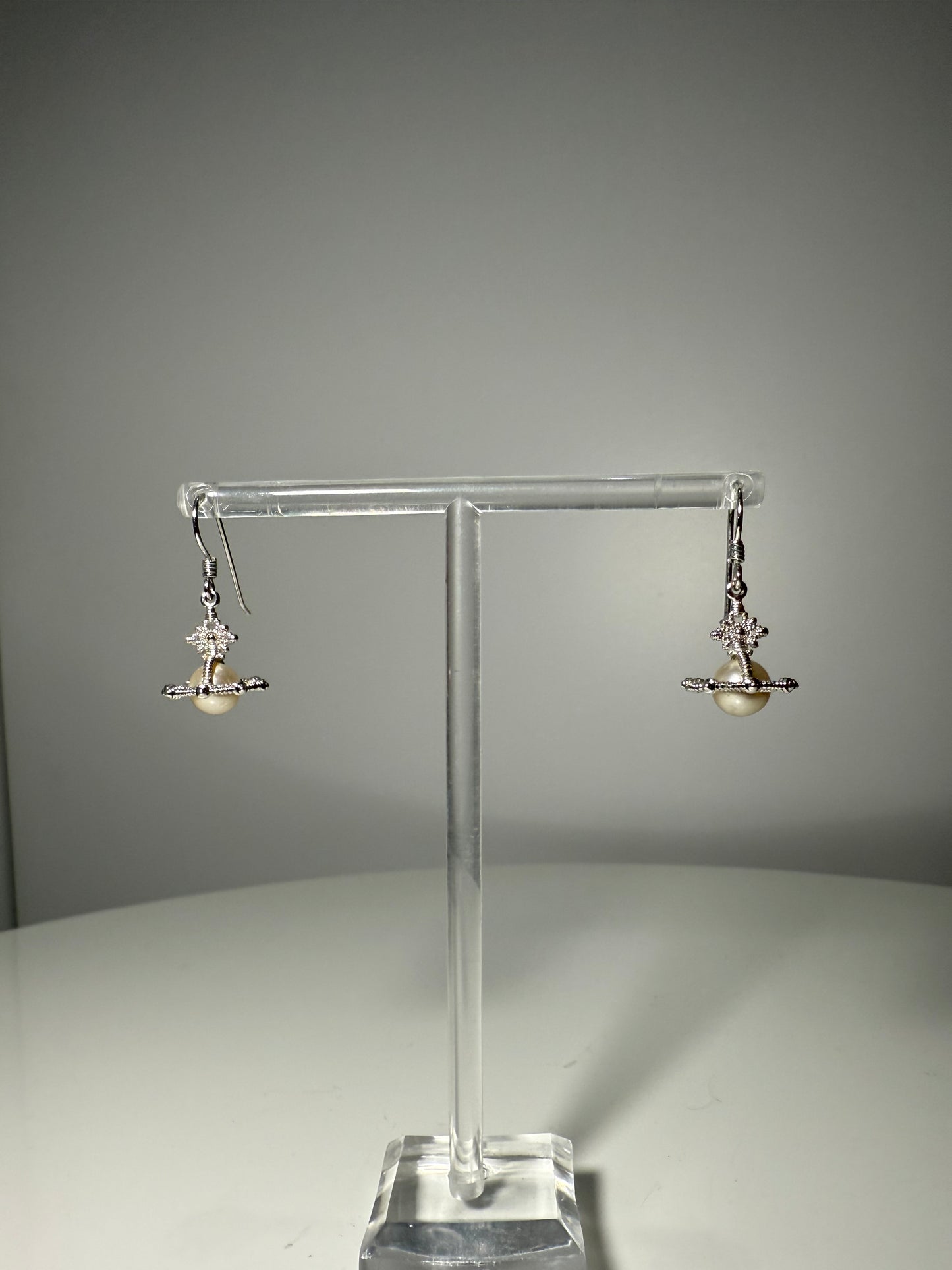 Pearl Saturn Drop Earrings Silver VIVIENNE WESTWOOD (Pre-Owned)