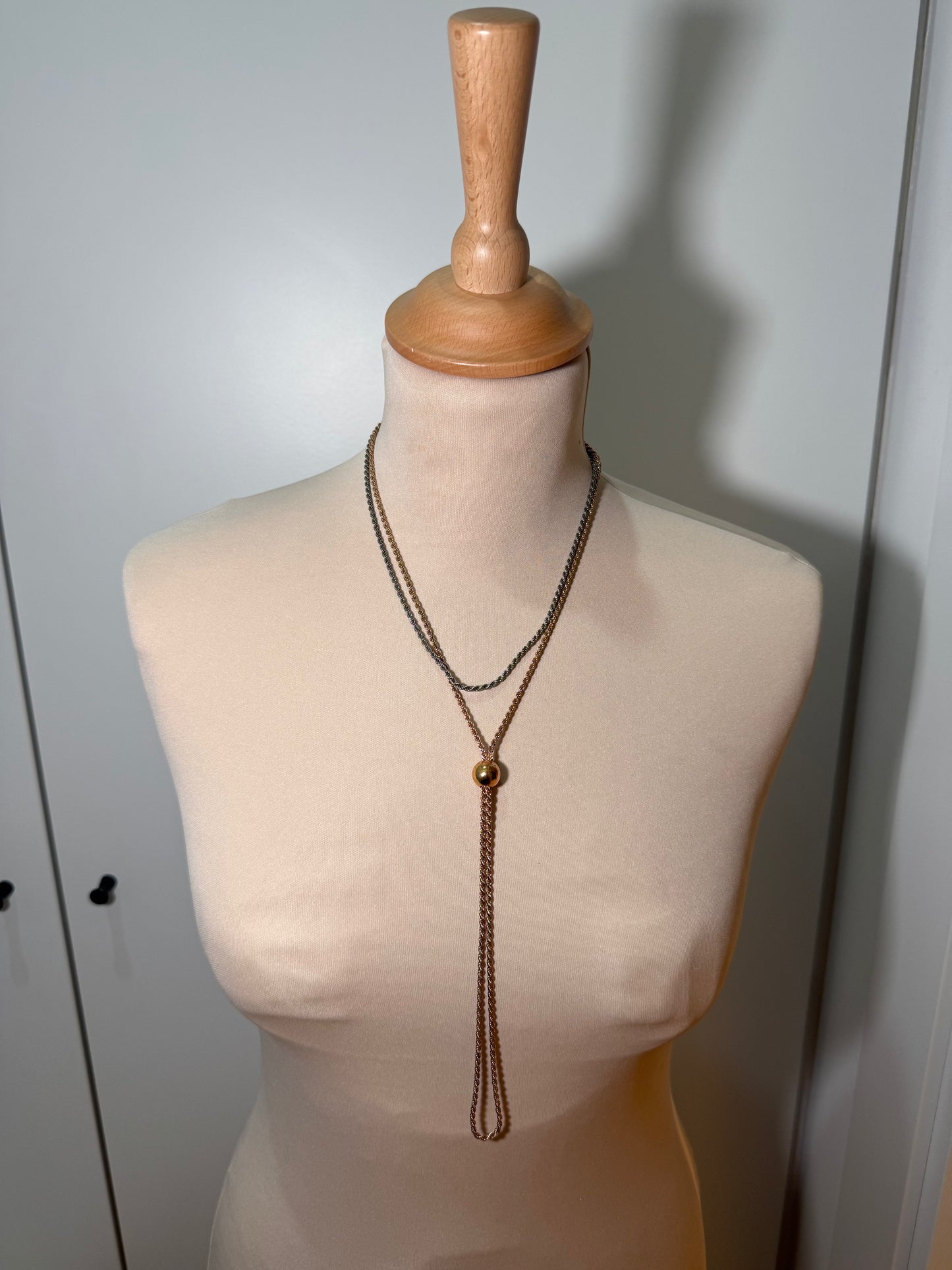 Cesare Paciotti Chain Necklace Gold & Silver Tone (Pre-Owned)