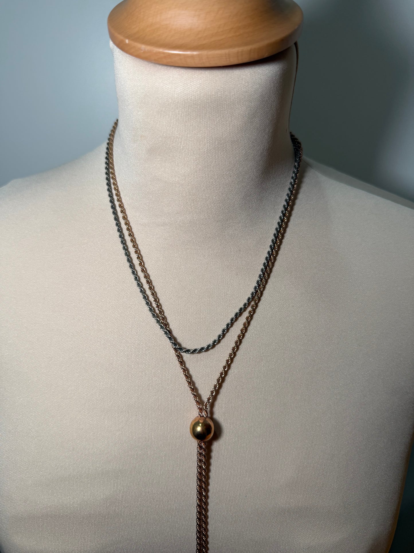 Cesare Paciotti Chain Necklace Gold & Silver Tone (Pre-Owned)