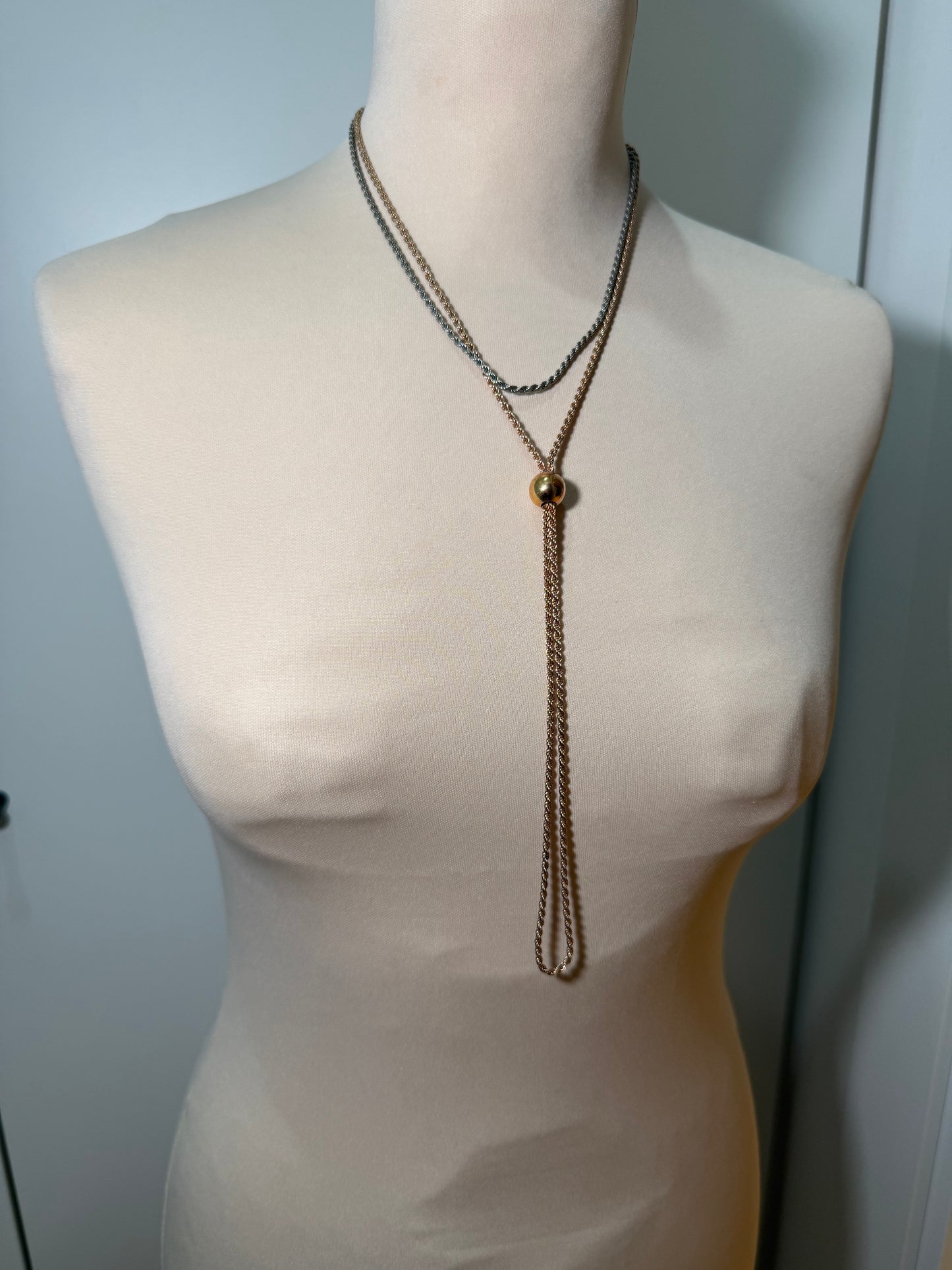 Cesare Paciotti Chain Necklace Gold & Silver Tone (Pre-Owned)