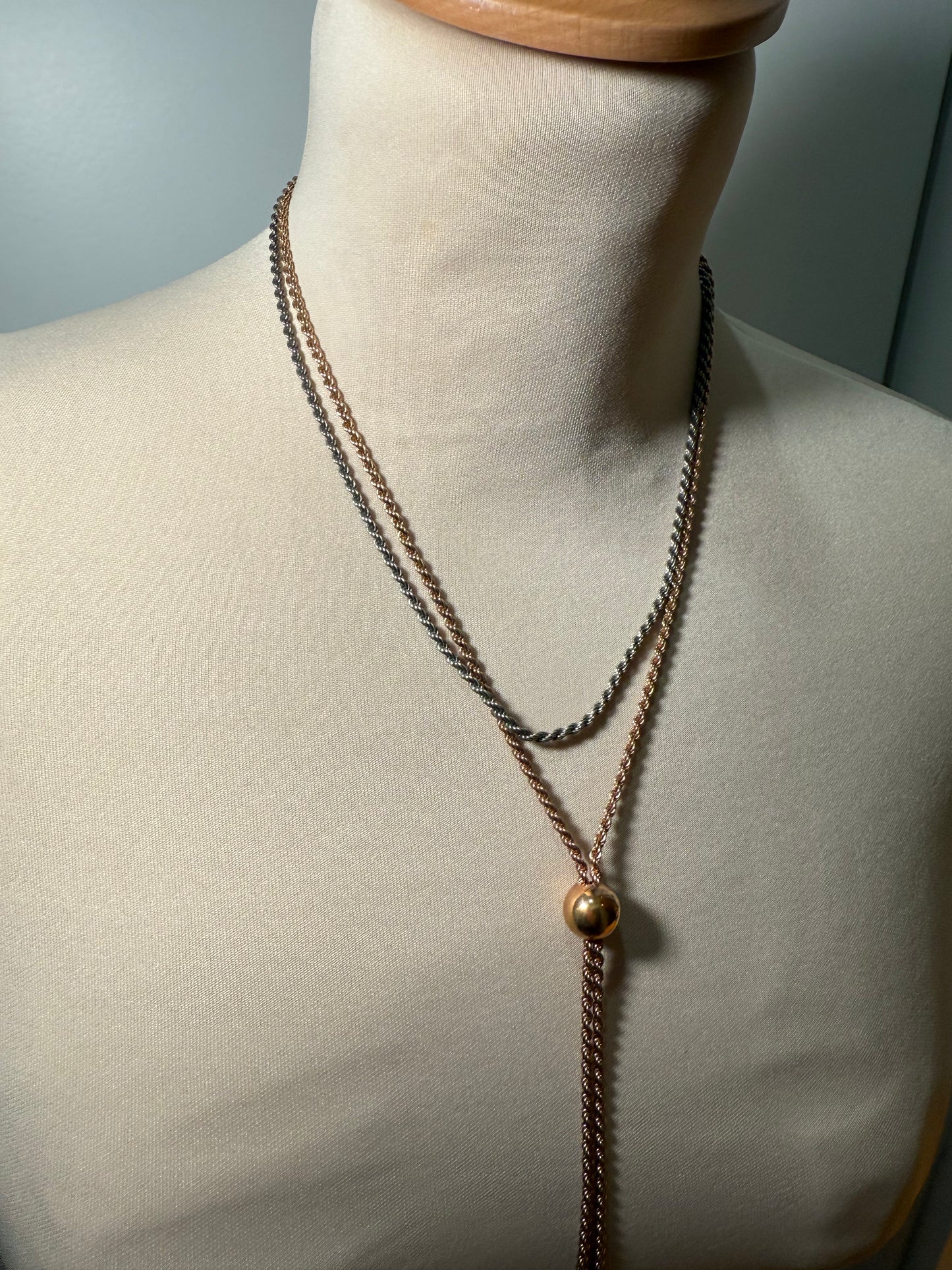 Cesare Paciotti Chain Necklace Gold & Silver Tone (Pre-Owned)