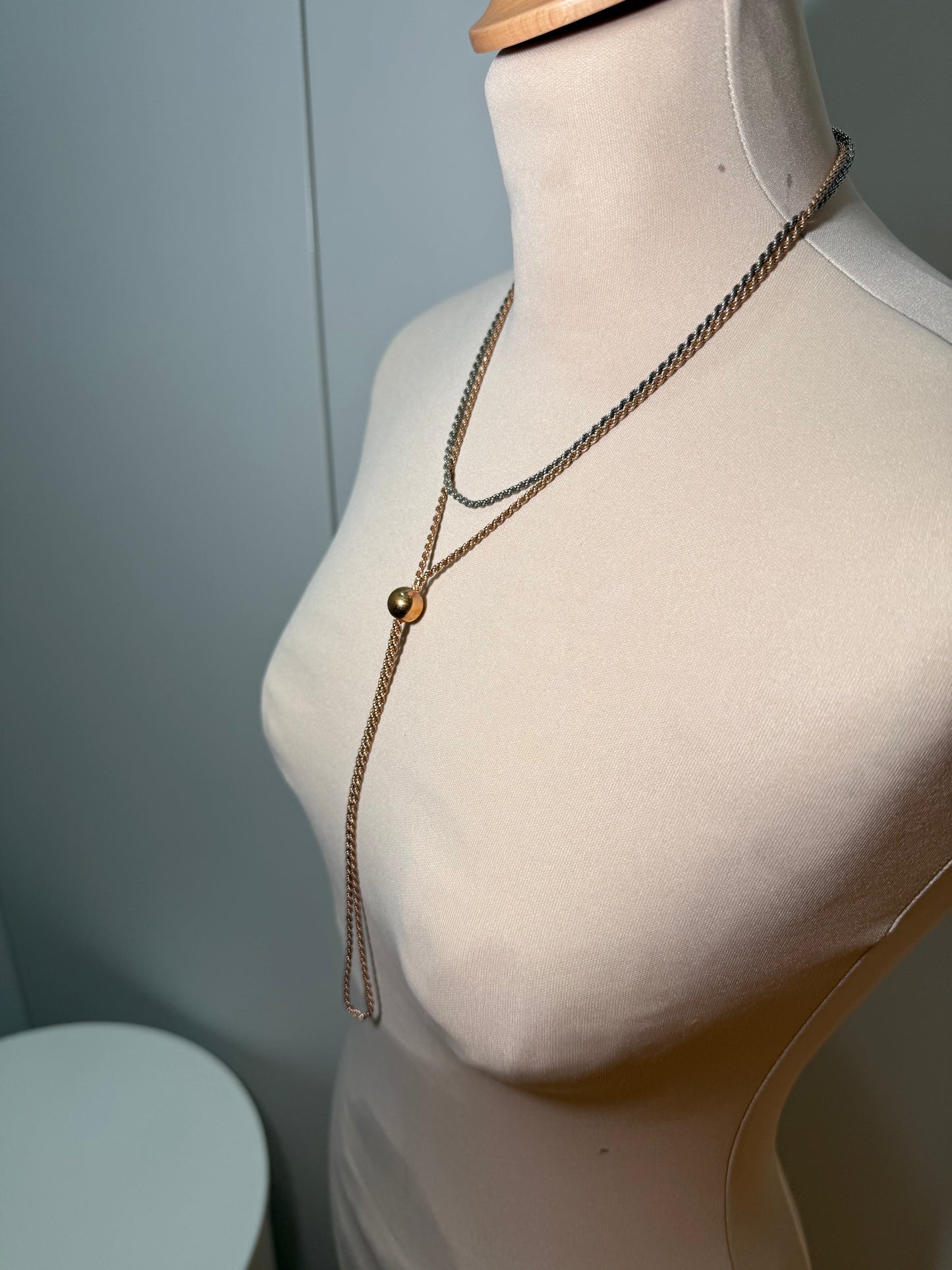 Cesare Paciotti Chain Necklace Gold & Silver Tone (Pre-Owned)