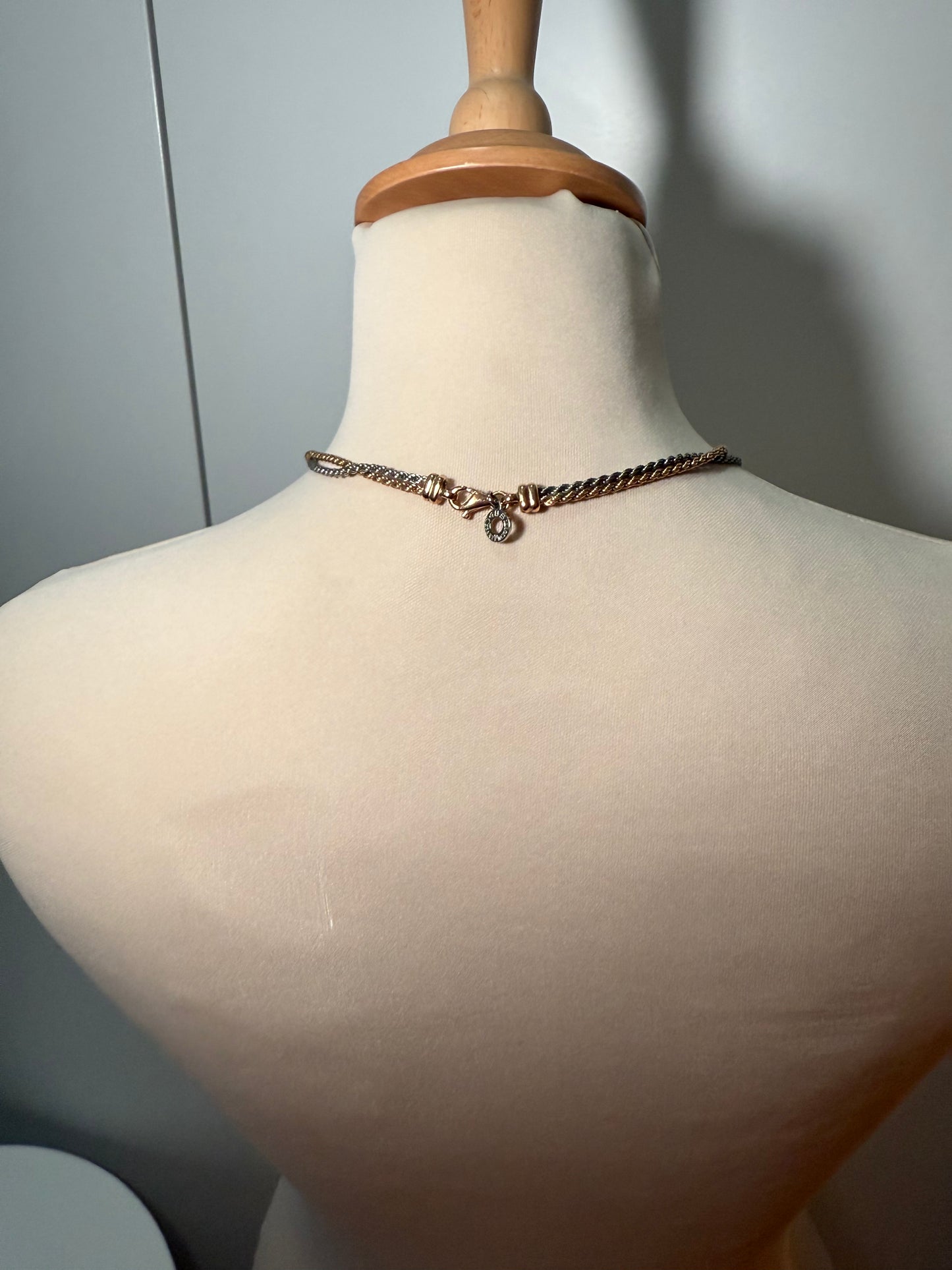 Cesare Paciotti Chain Necklace Gold & Silver Tone (Pre-Owned)