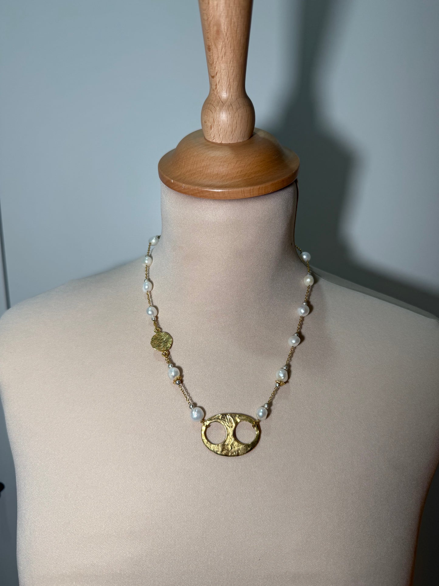 Pearl Pendant Necklace Gold Tone SAMOKISH (Pre-Owned)