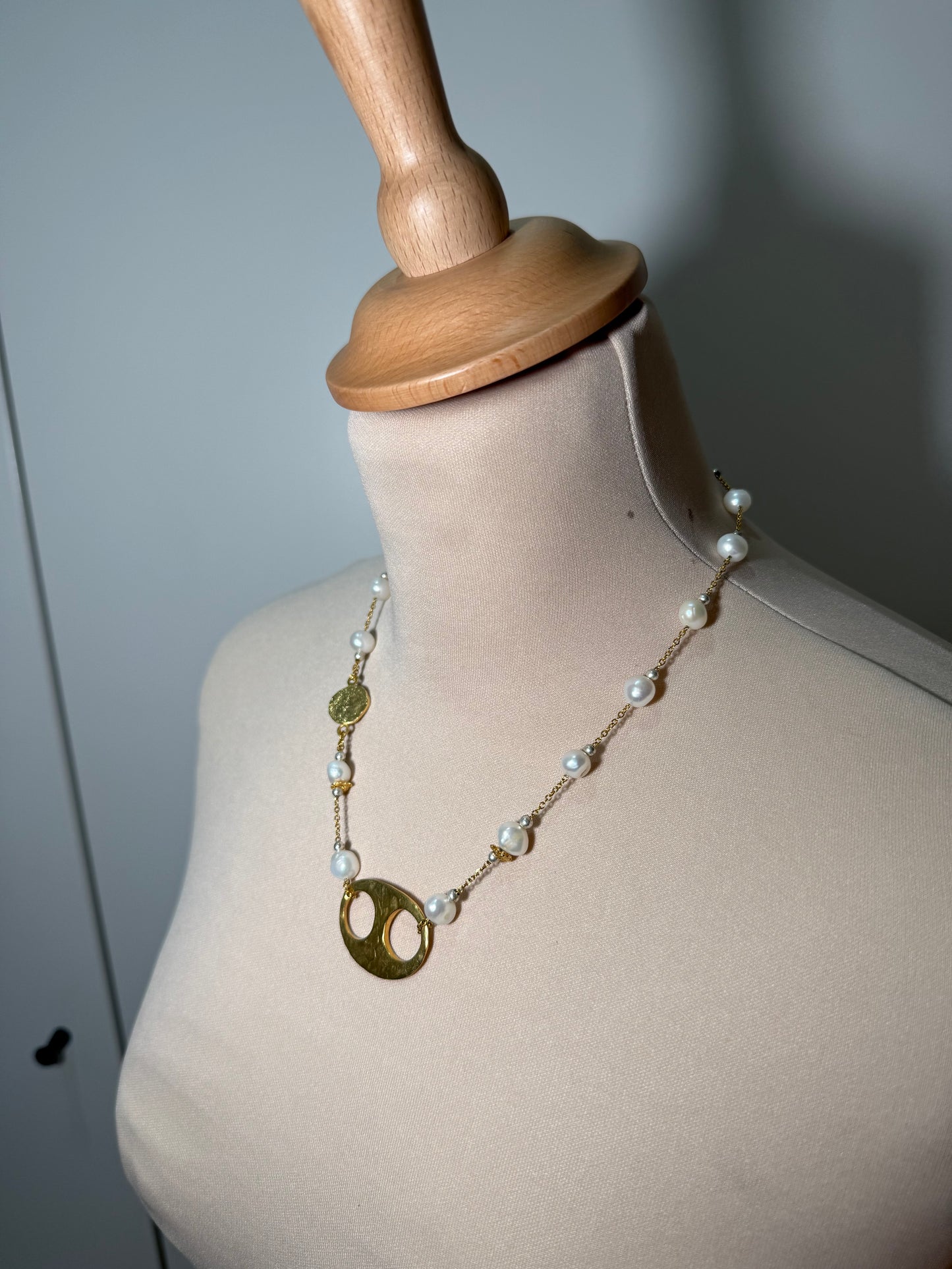 Pearl Pendant Necklace Gold Tone SAMOKISH (Pre-Owned)