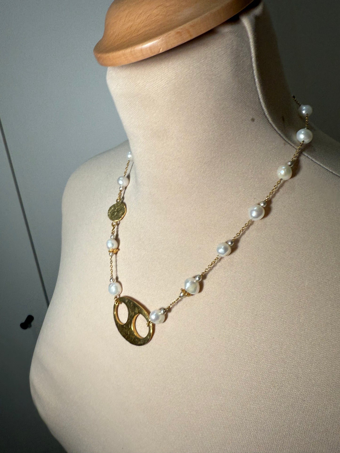 Pearl Pendant Necklace Gold Tone SAMOKISH (Pre-Owned)