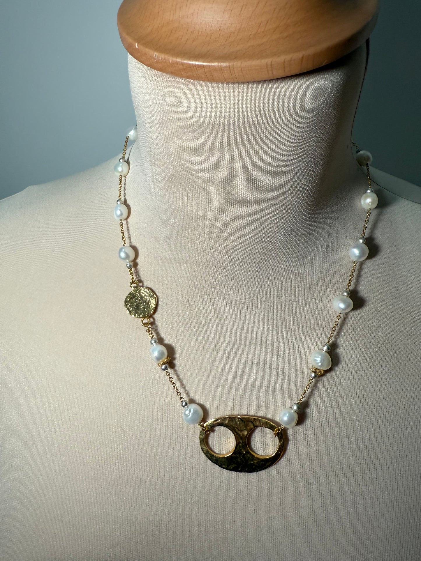 Pearl Pendant Necklace Gold Tone SAMOKISH (Pre-Owned)