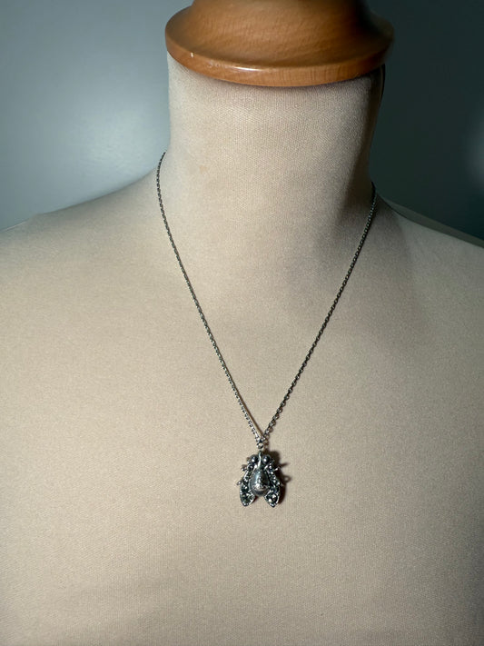 Crystal Pendant Necklace Silver Tone VIVIENNE WESTWOOD (Pre-Owned)