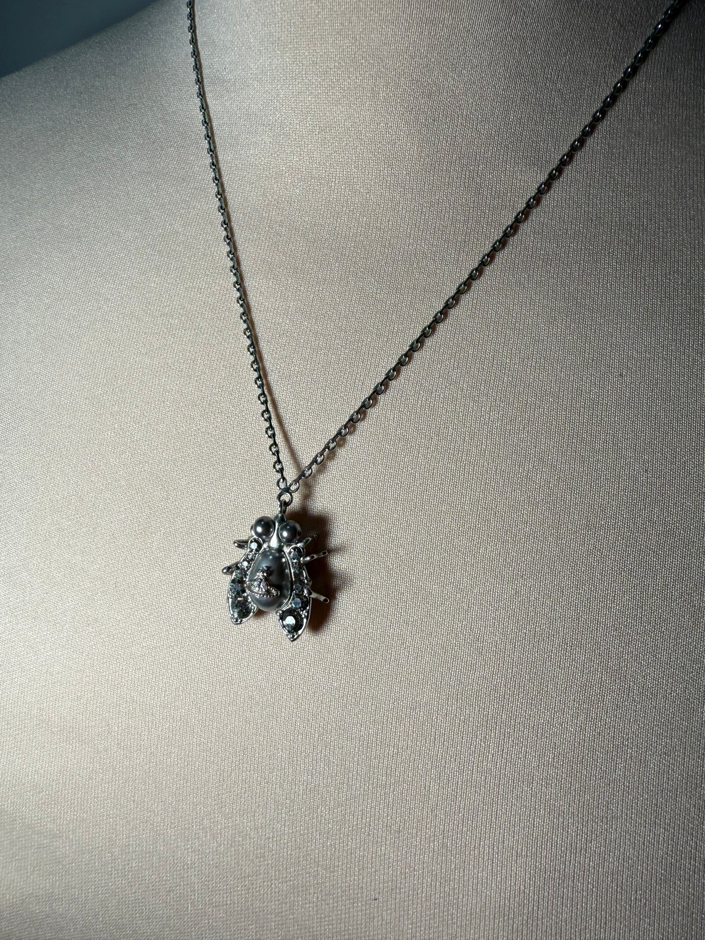 Crystal Pendant Necklace Silver Tone VIVIENNE WESTWOOD (Pre-Owned)