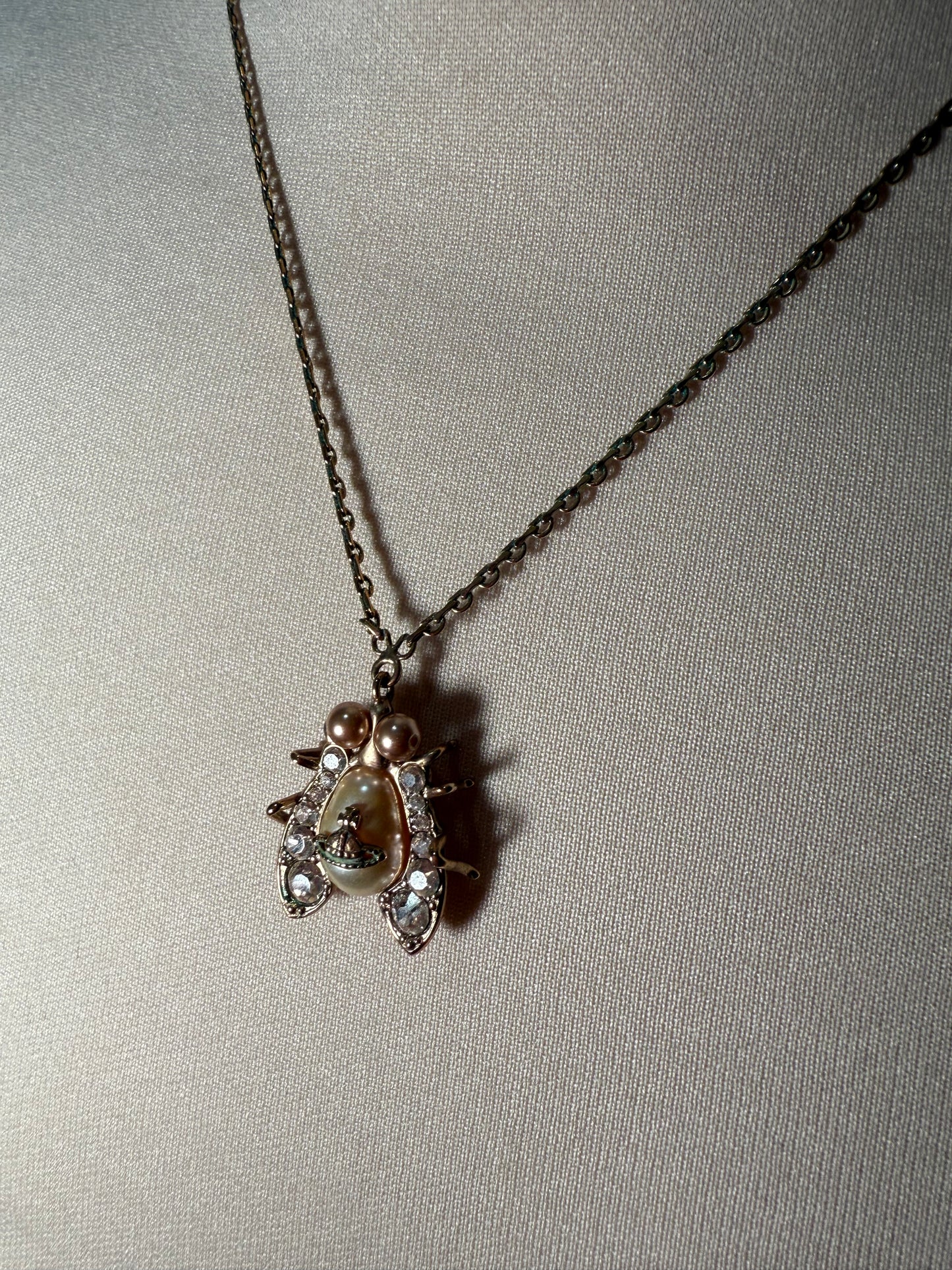 Crystal Pendant Necklace Gold Tone VIVIENNE WESTWOOD (Pre-Owned)