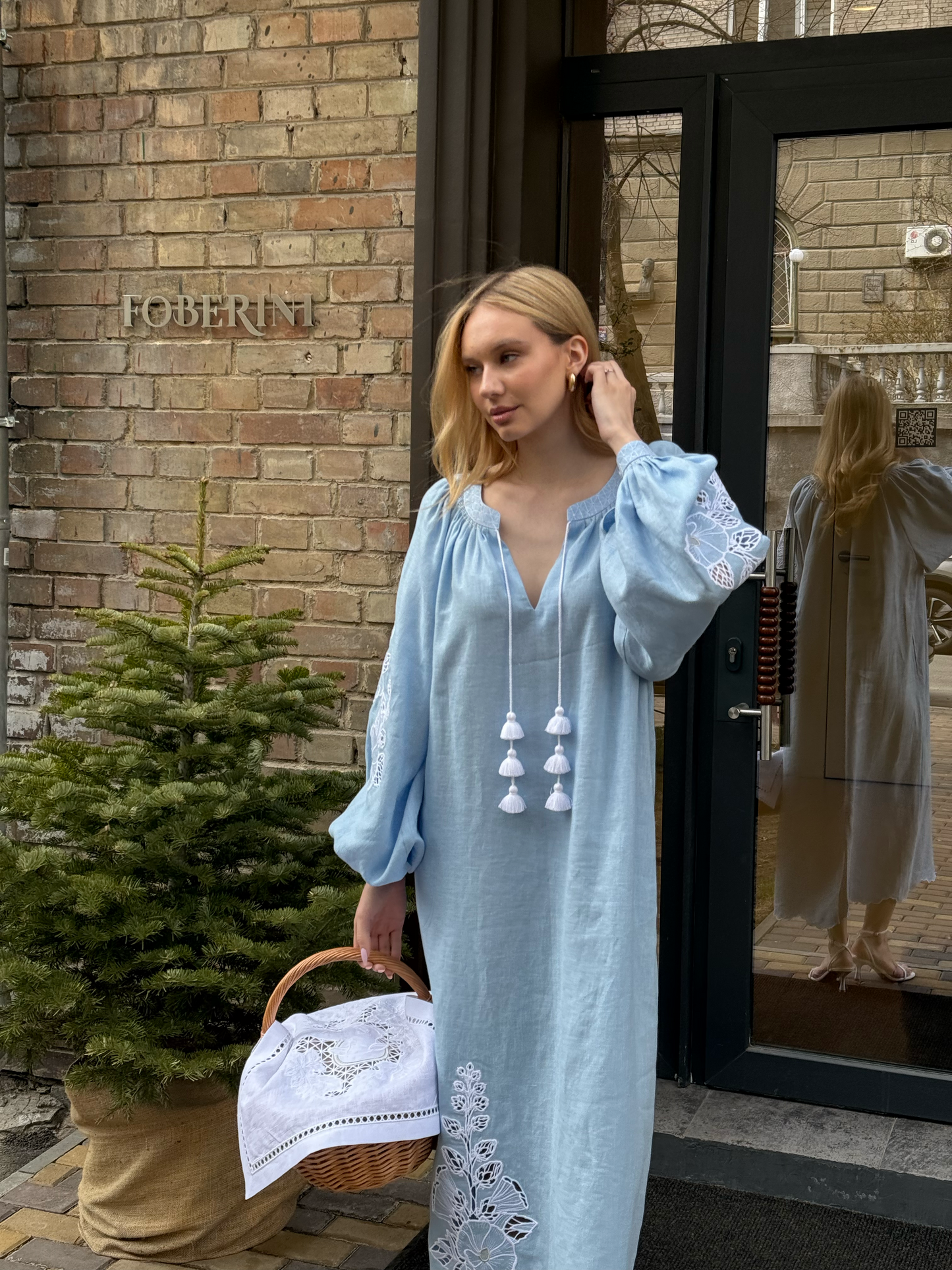 Mallow blue midi-dress FOBERINI