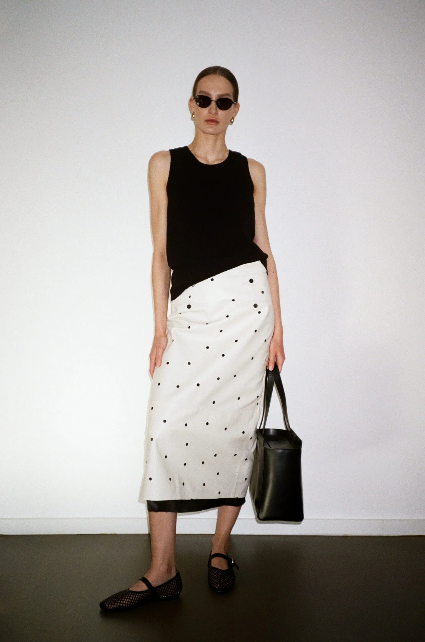 PERFORATION LEATHER SKIRT  KATERINA KVIT