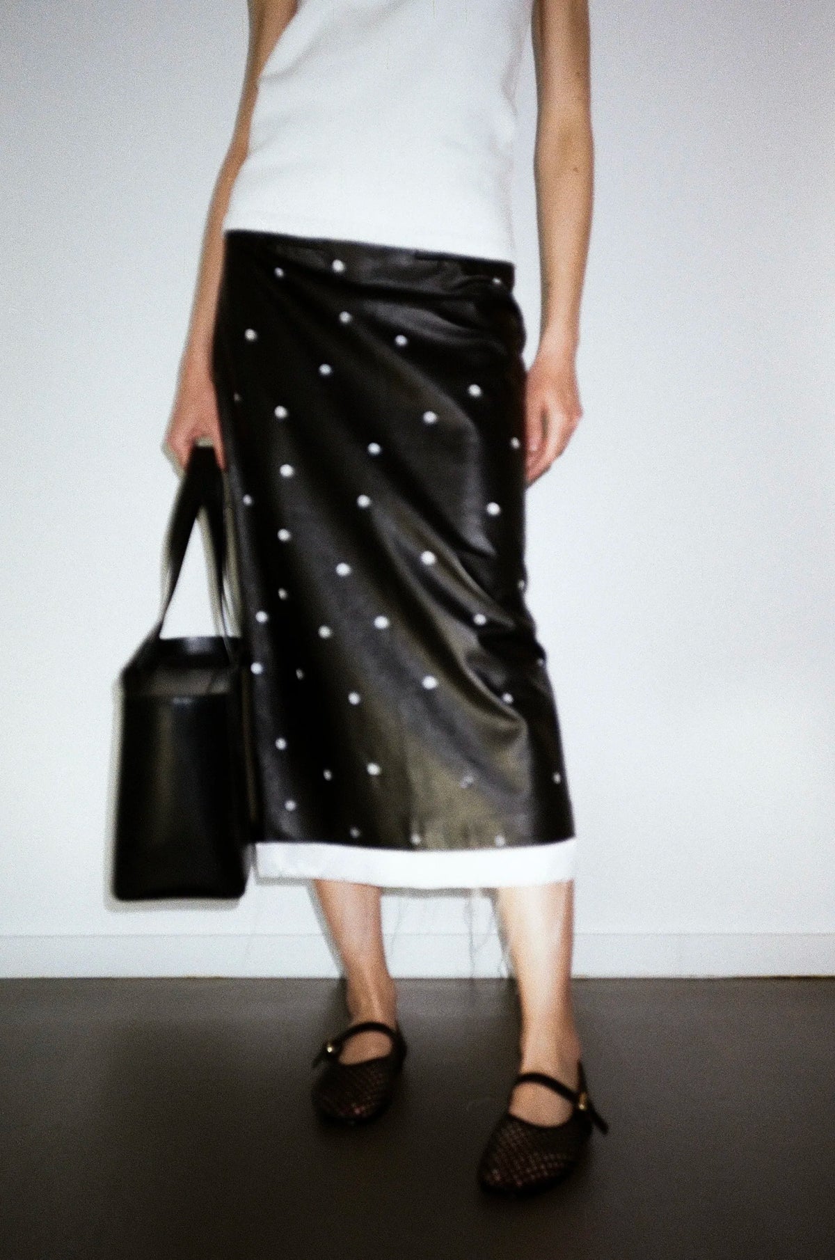 PERFORATION LEATHER SKIRT  KATERINA KVIT