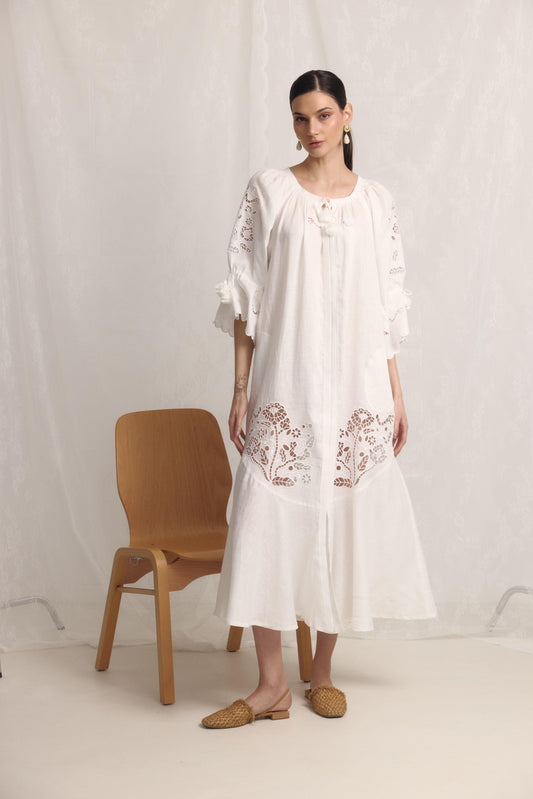 Tree of life white maxi dress FOBERINI