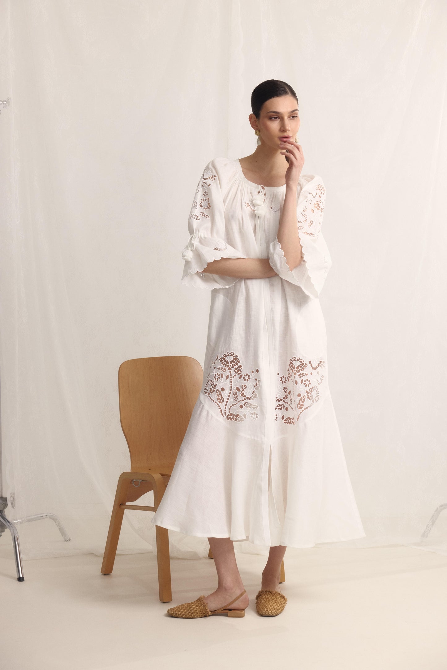 Tree of life white maxi dress FOBERINI