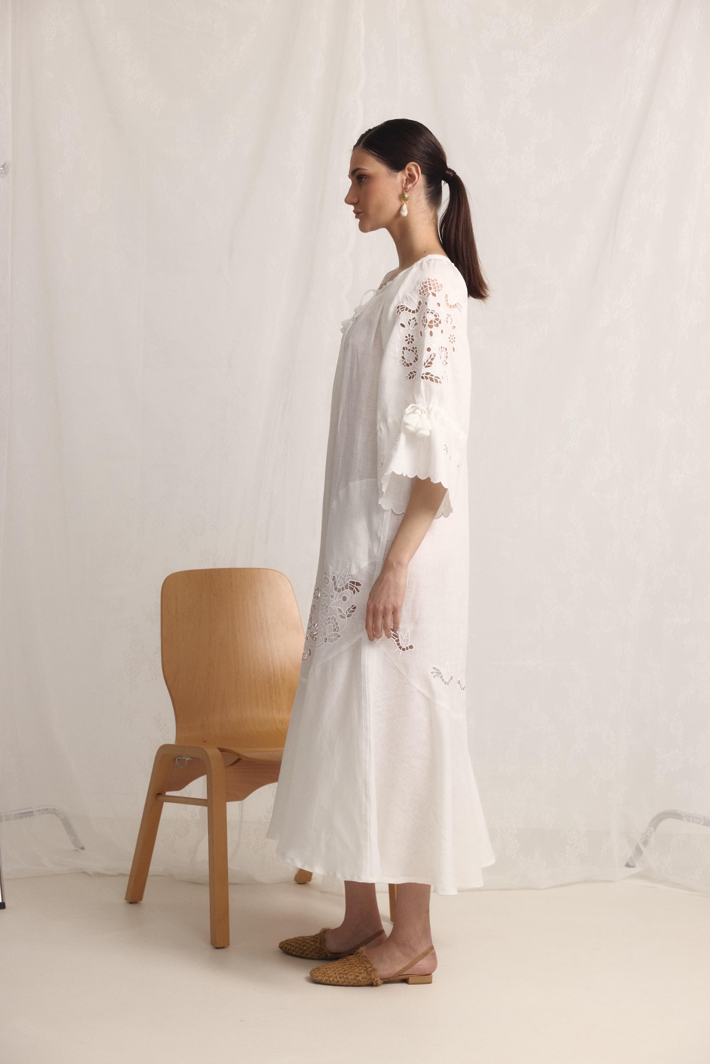 Tree of life white maxi dress FOBERINI