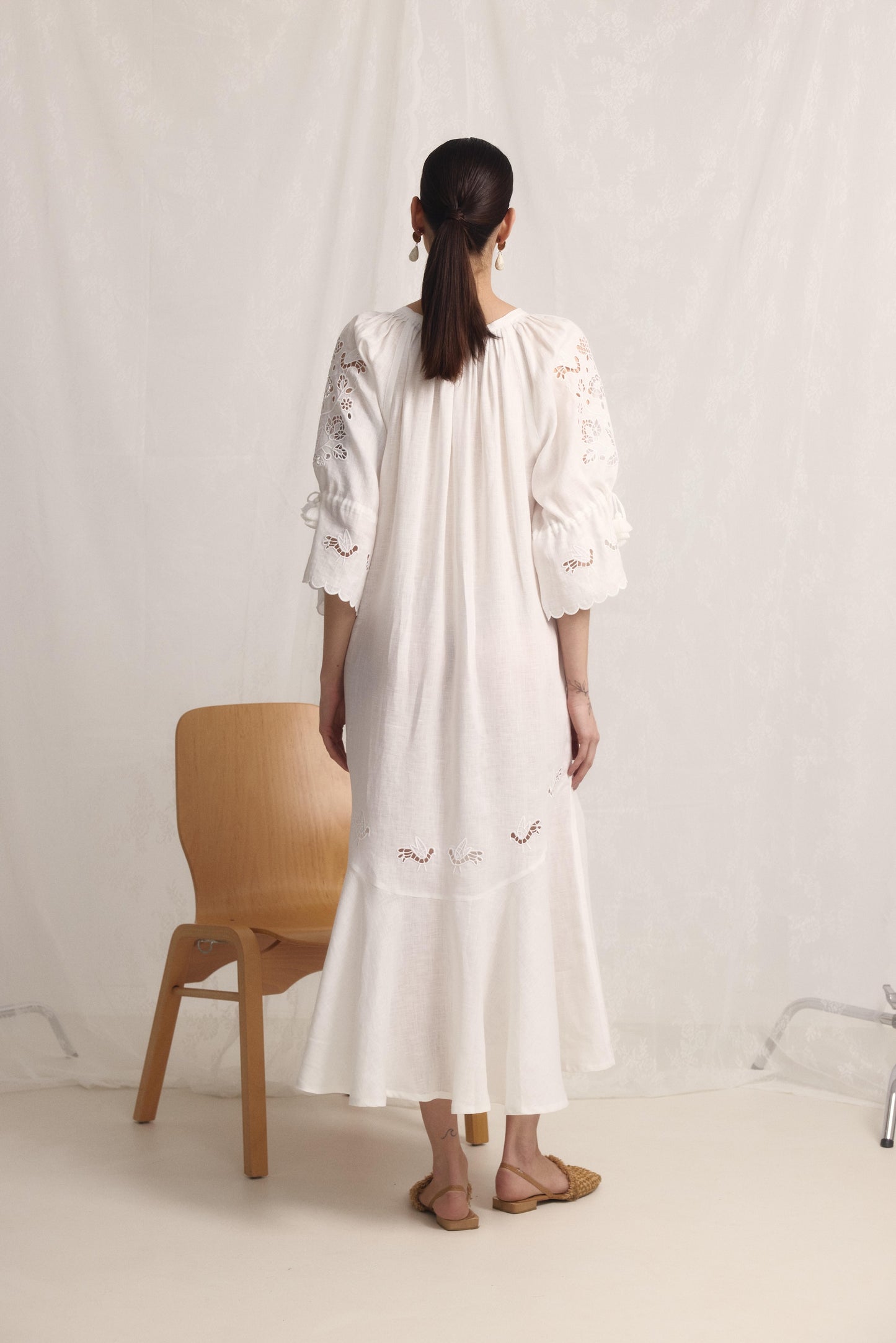 Tree of life white maxi dress FOBERINI