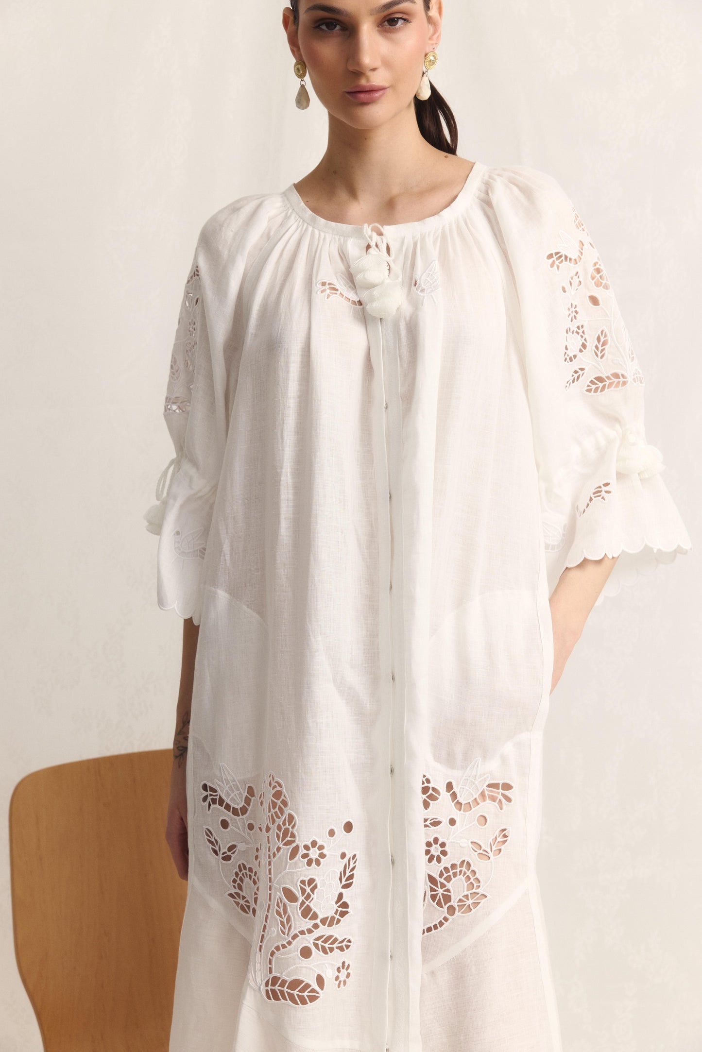 Tree of life white maxi dress FOBERINI