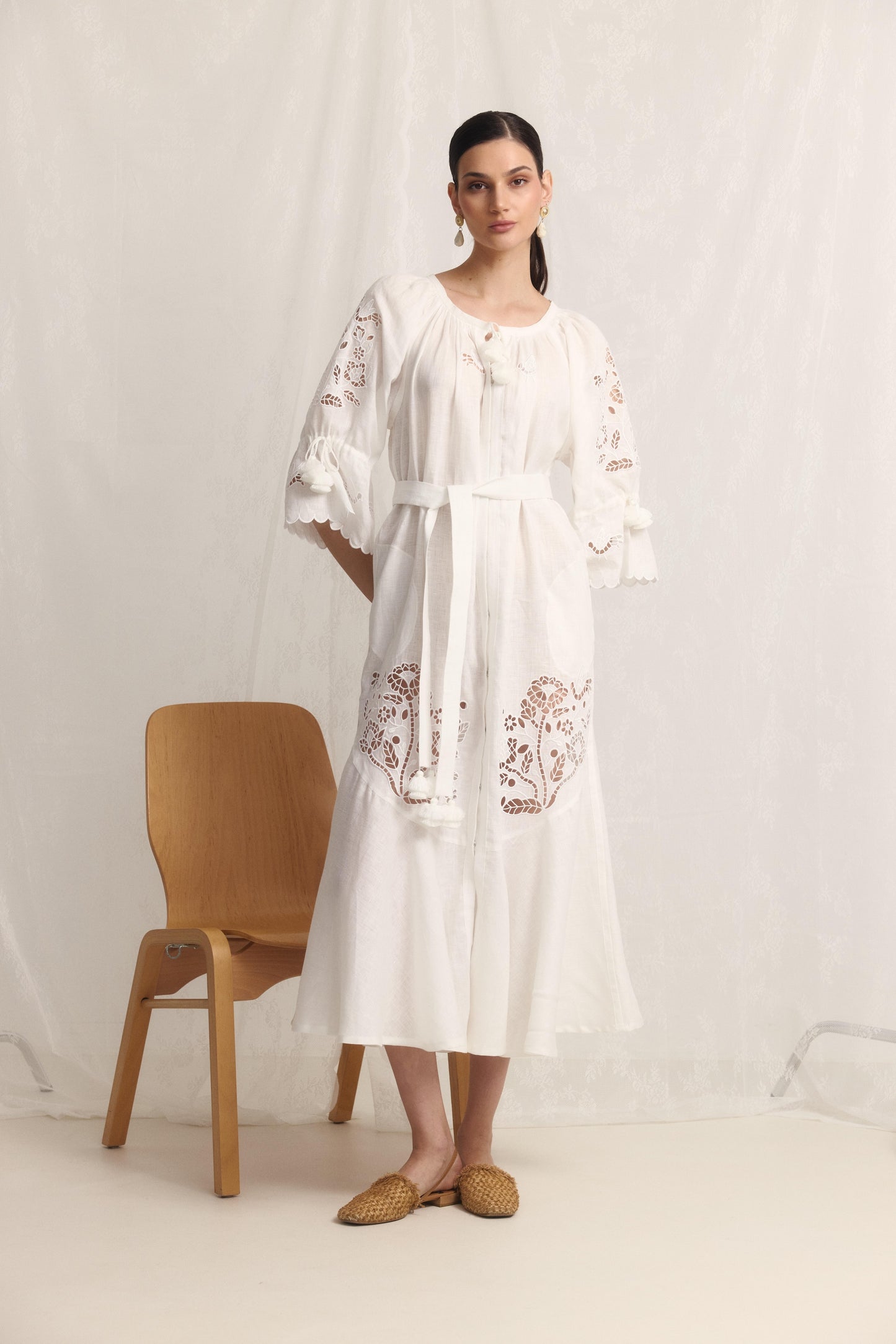 Tree of life white maxi dress FOBERINI