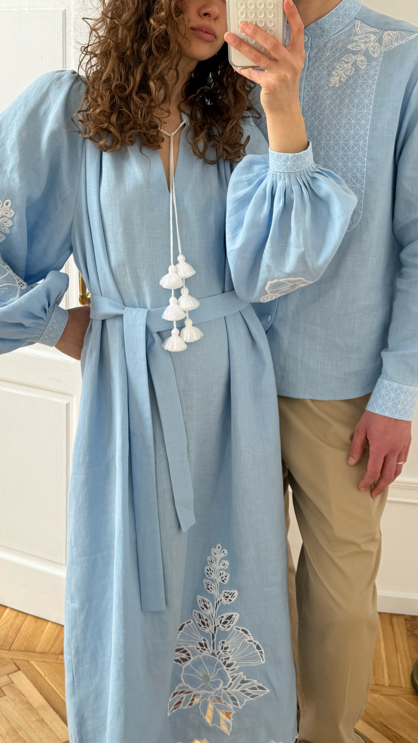 Mallow blue midi-dress FOBERINI