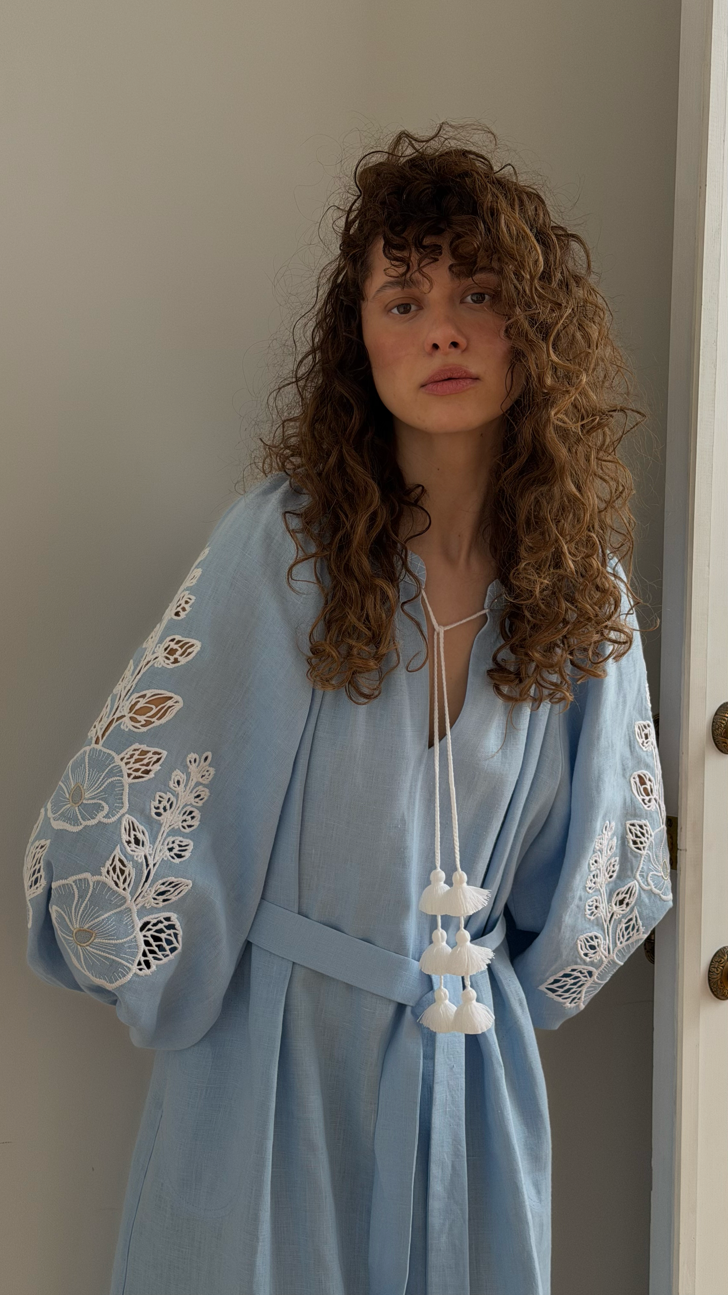 Mallow blue midi-dress FOBERINI
