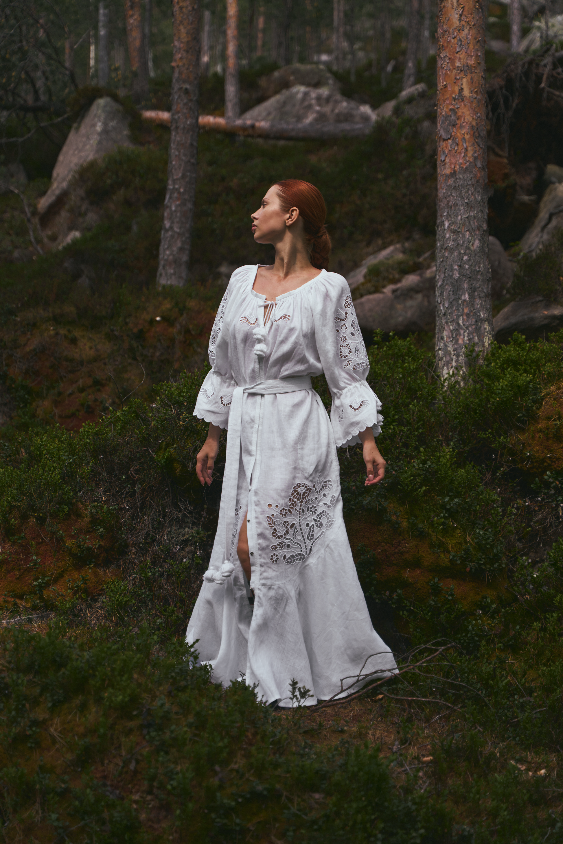 Tree of life White maxi dress FOBERINI