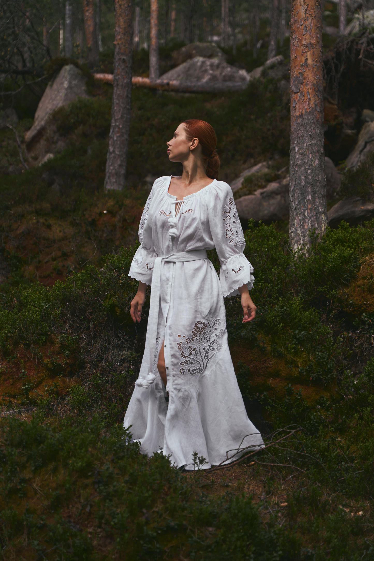 Tree of life white maxi dress FOBERINI