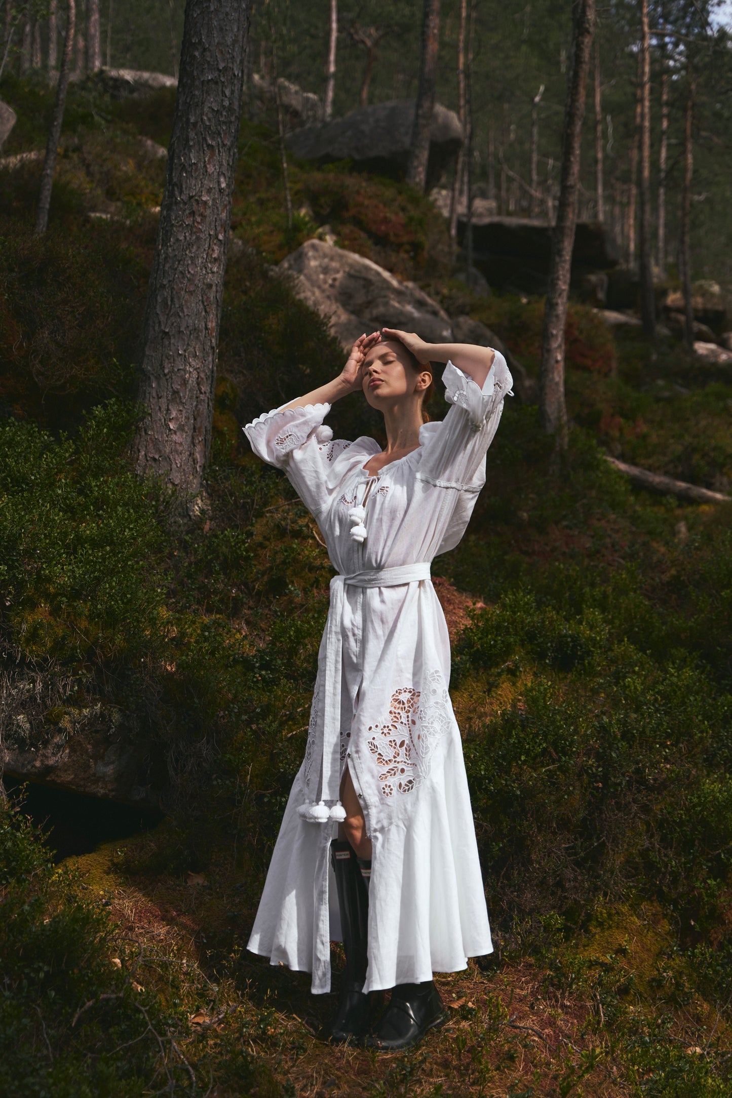 Tree of life white maxi dress FOBERINI