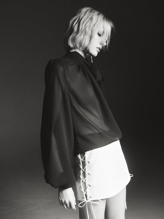 Ivory skirt with laces NOVITSKA