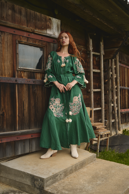 Tree of life green maxi dress FOBERINI