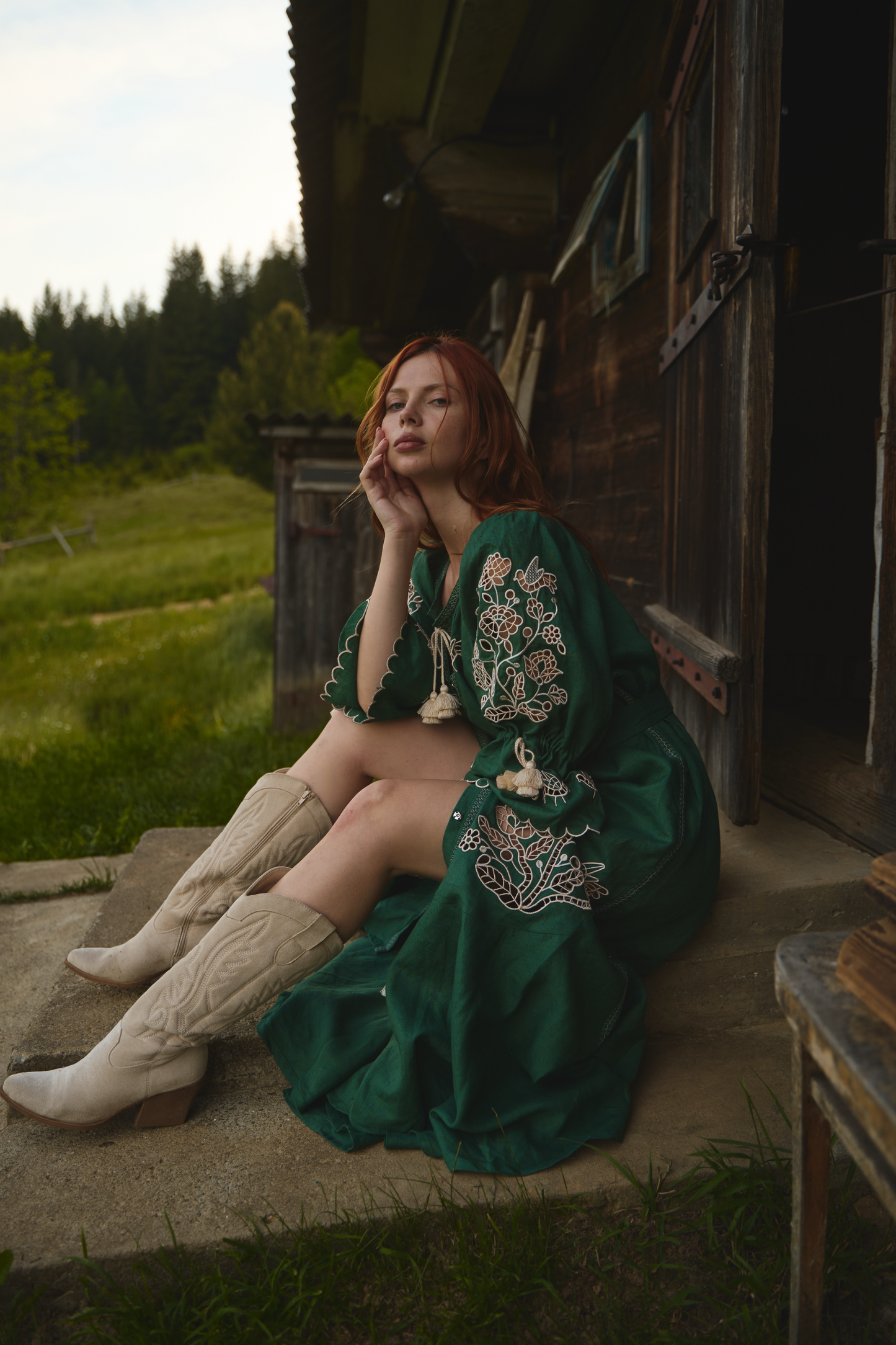 Tree of life green maxi dress FOBERINI