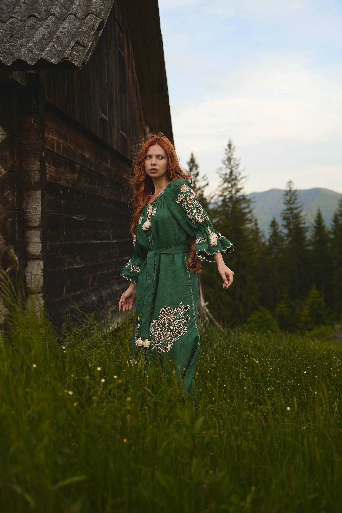 Tree of life green maxi dress FOBERINI