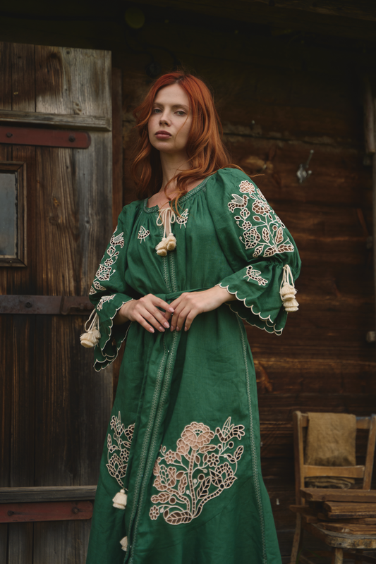 Tree of life green maxi dress FOBERINI