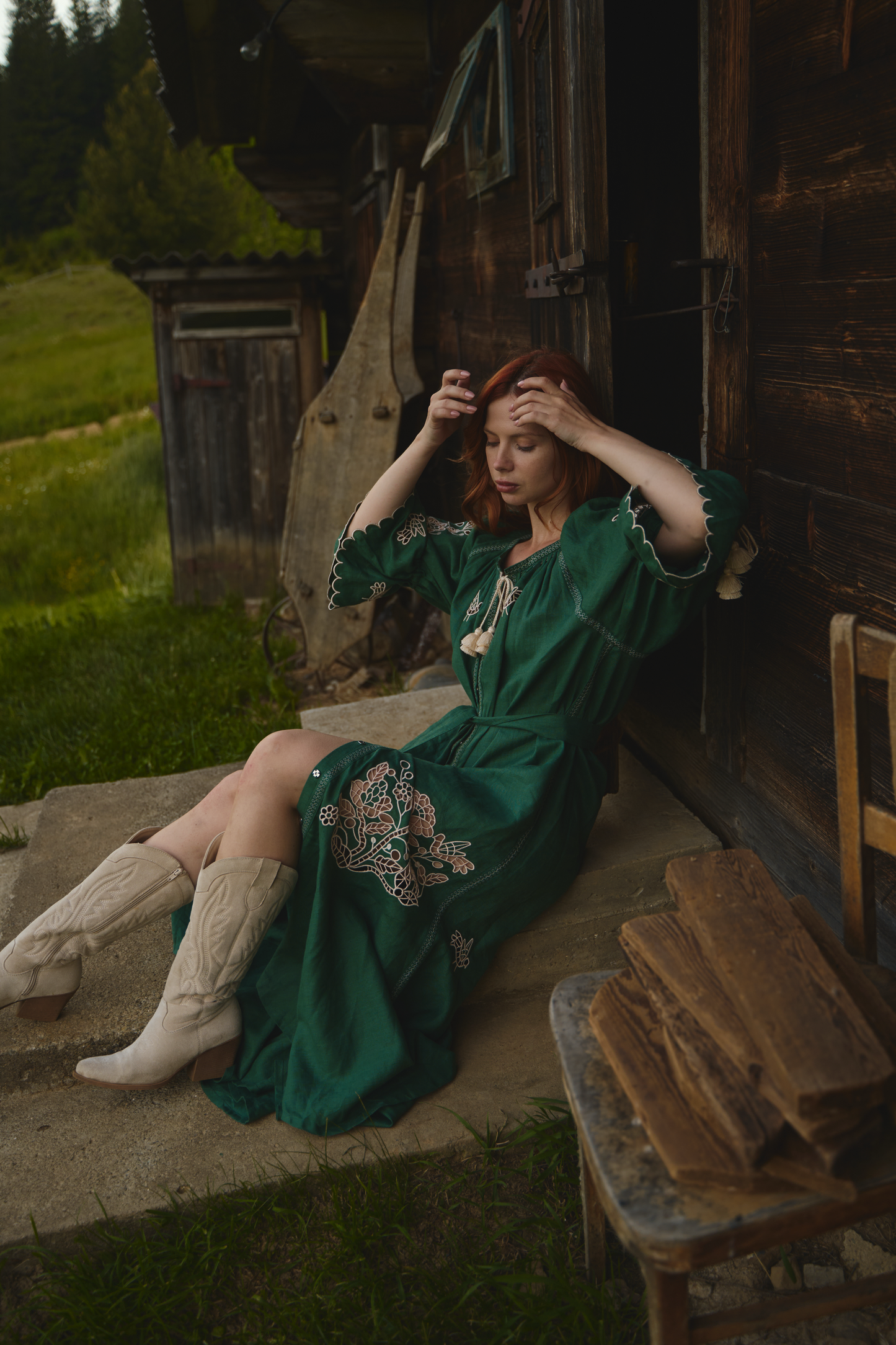 Tree of life green maxi dress FOBERINI