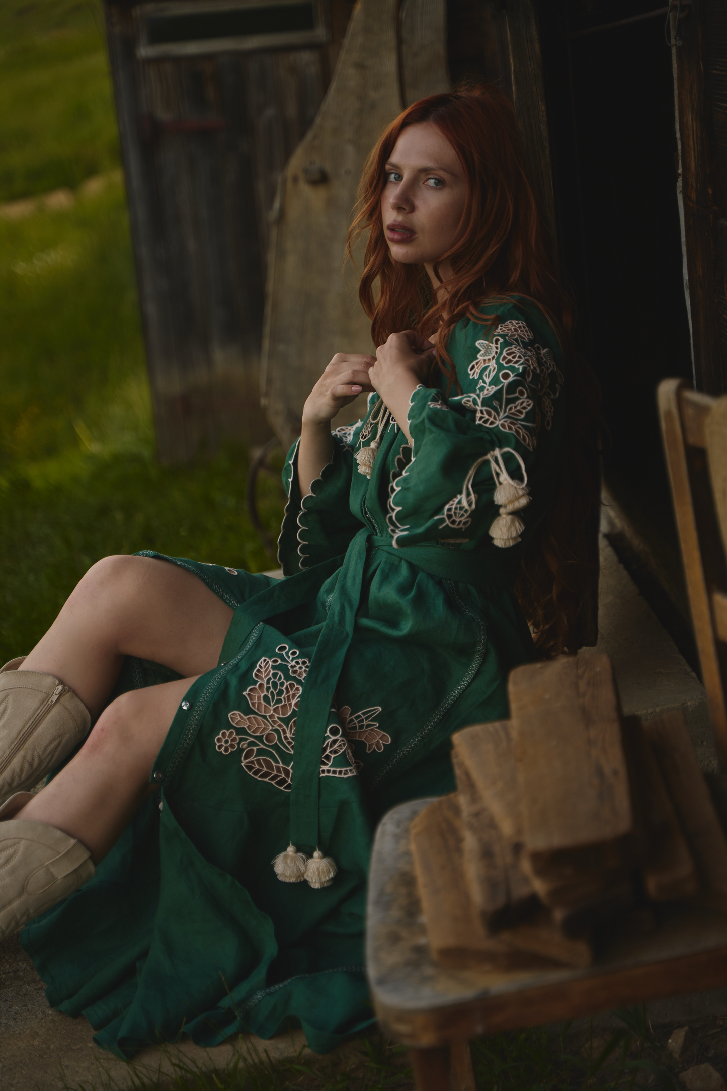 Tree of life green maxi dress FOBERINI