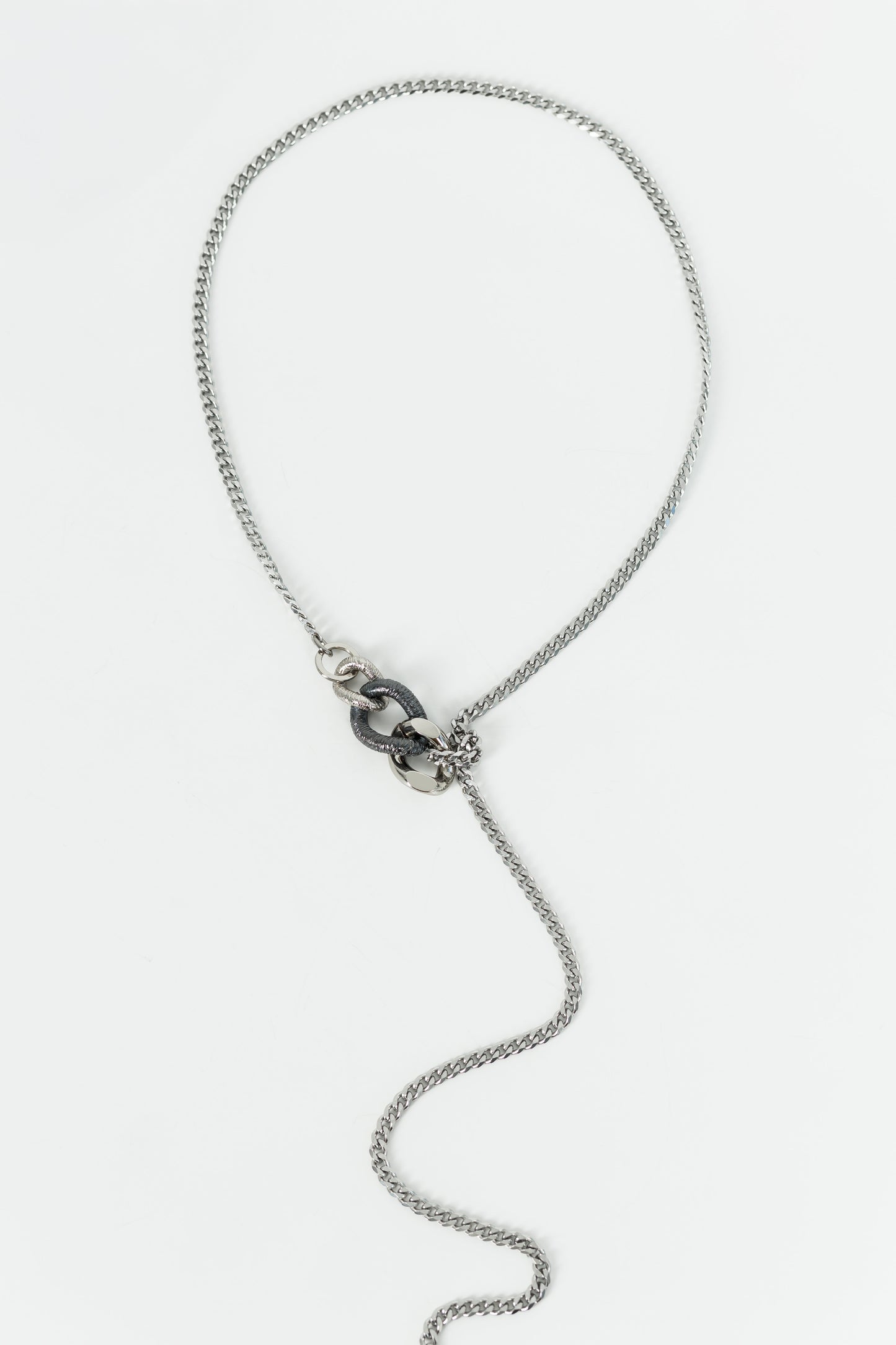 TERI SILVER necklace with mixed chainsSAMOKISH