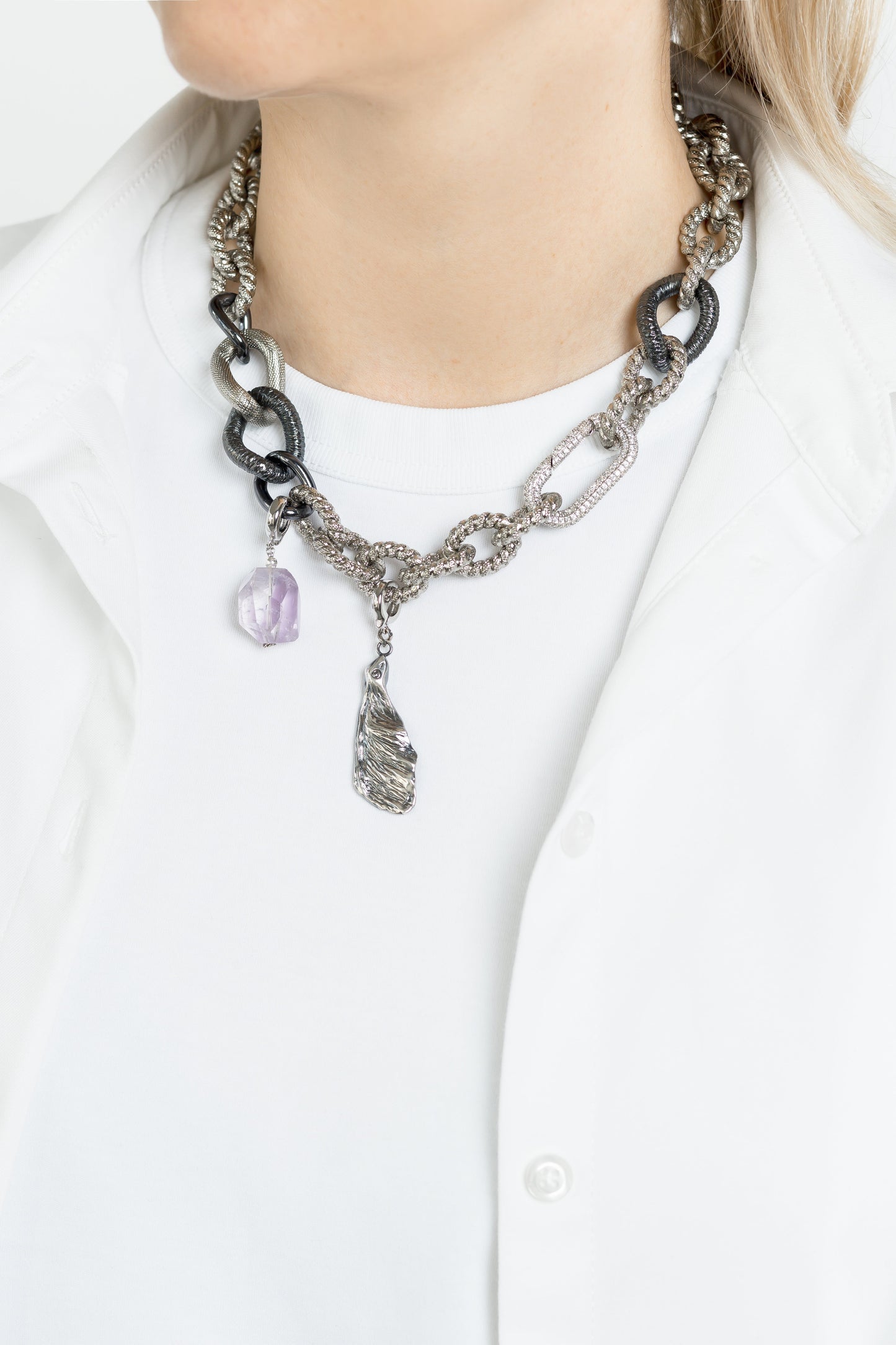 SAMANTHA SILVER necklace with ametrine  and pendantSAMOKISH