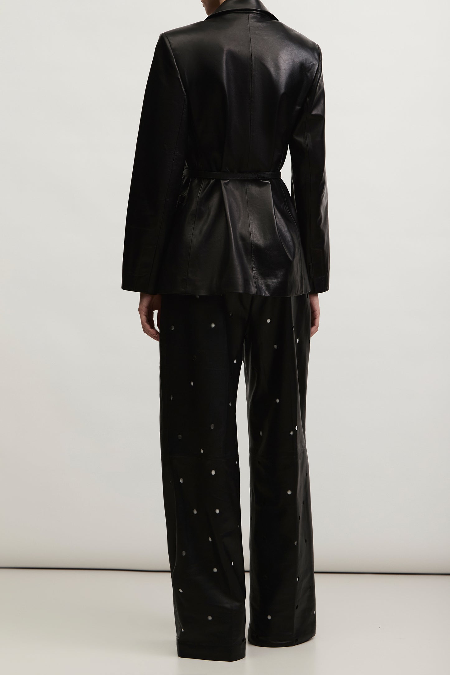 LEATHER PERFORATION PANTS KATERINA KVIT