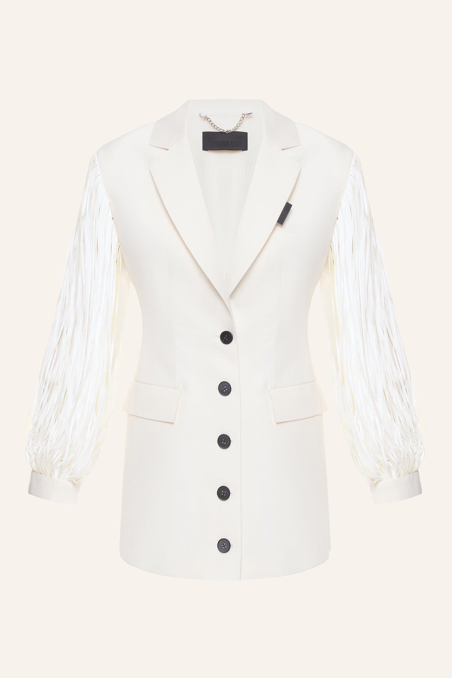 ARCHITECTURAL MILK WOOL DRESS KATERINA KVIT